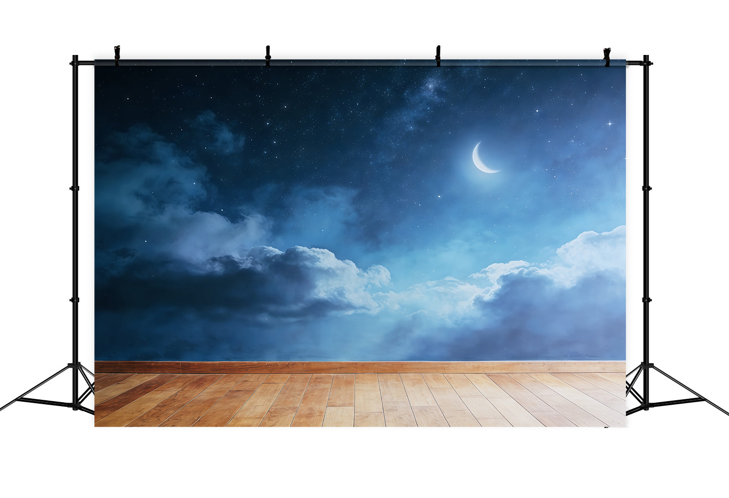 Hintergrund für Wolkenaufnahmen Halbmond Stern Mond Boden Blauer Himmel Hintergrund CSH62-114