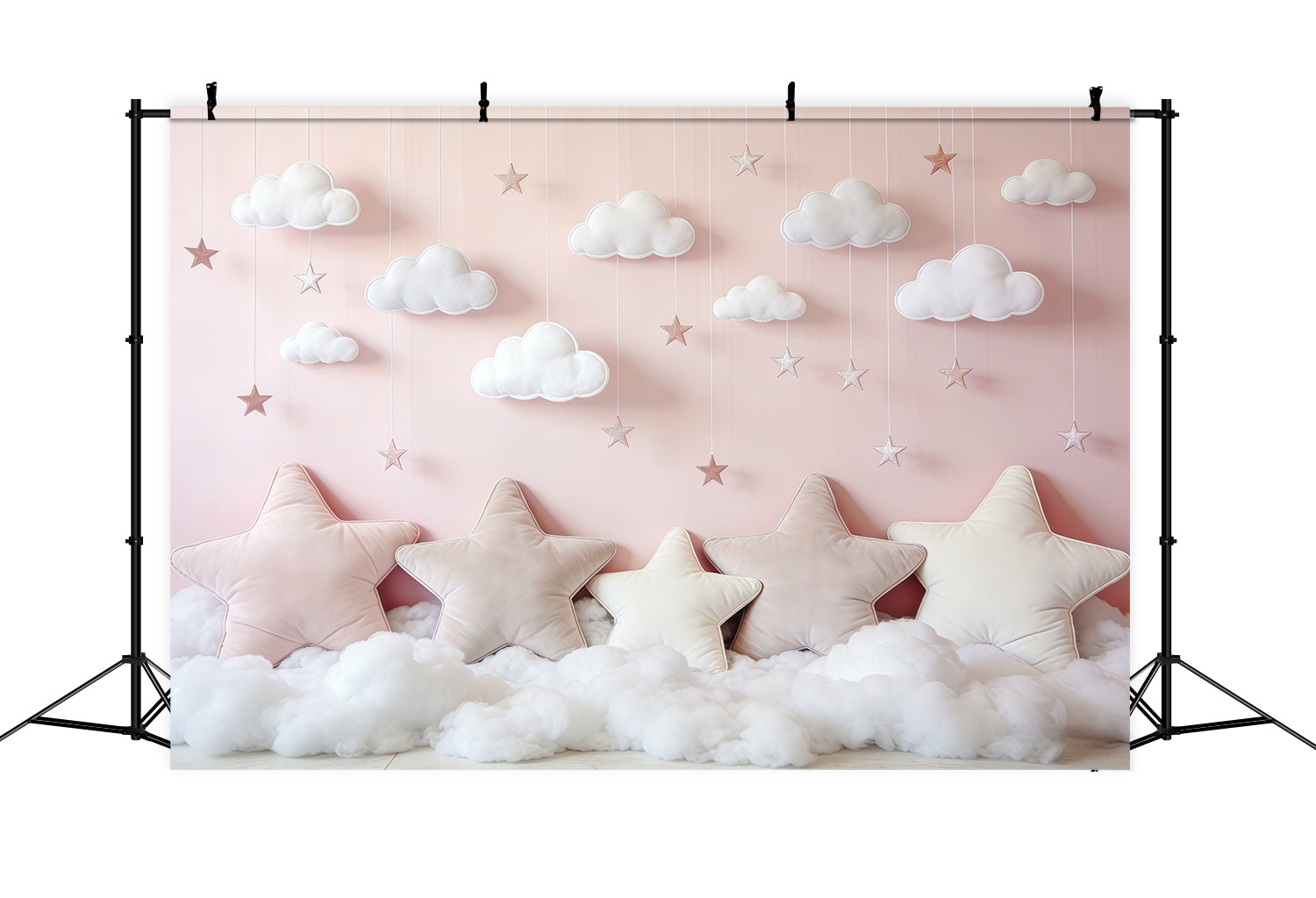 Wolken-Fotohintergrund Rosa Stern Wolkenkissen Neugeborenen-Hintergrund CSH62-120