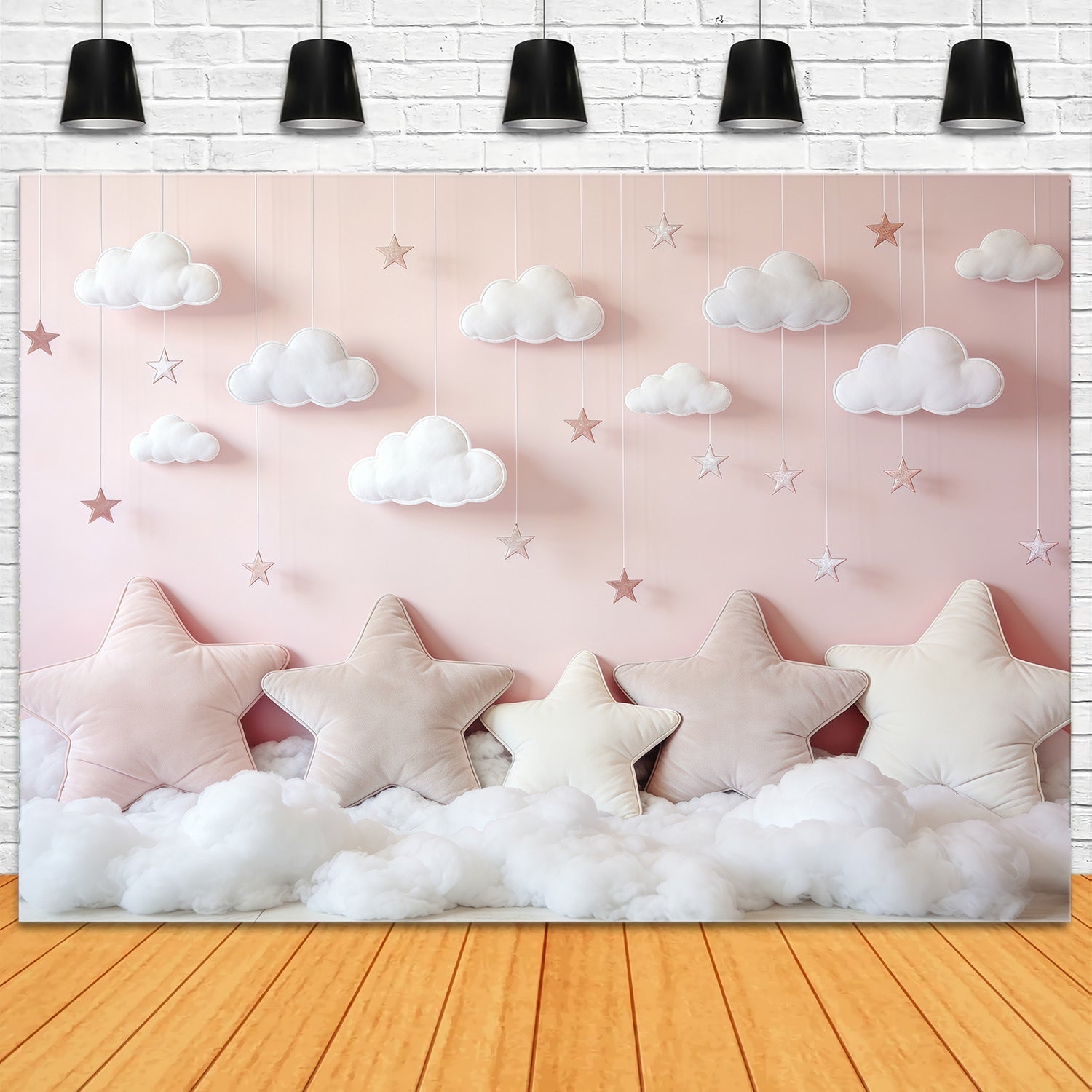 Wolken-Fotohintergrund Rosa Stern Wolkenkissen Neugeborenen-Hintergrund CSH62-120