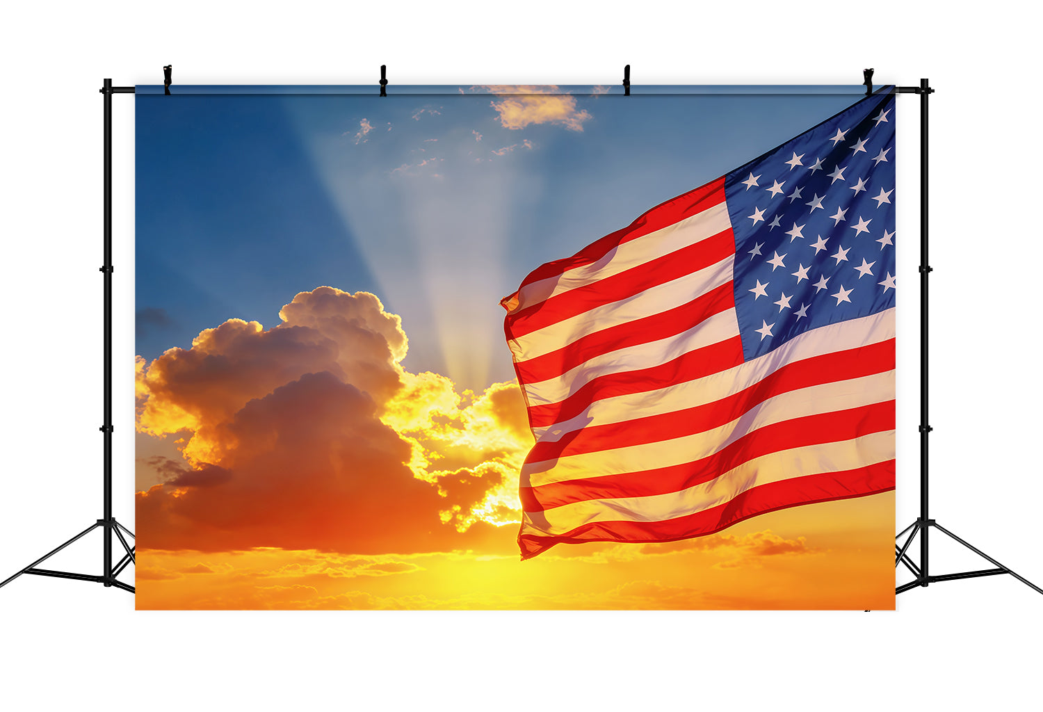 Himmel Wolken Hintergrund Sonnenuntergang Amerikanische Flagge Himmel Unabhängigkeitstag Hintergrund CSH62-121