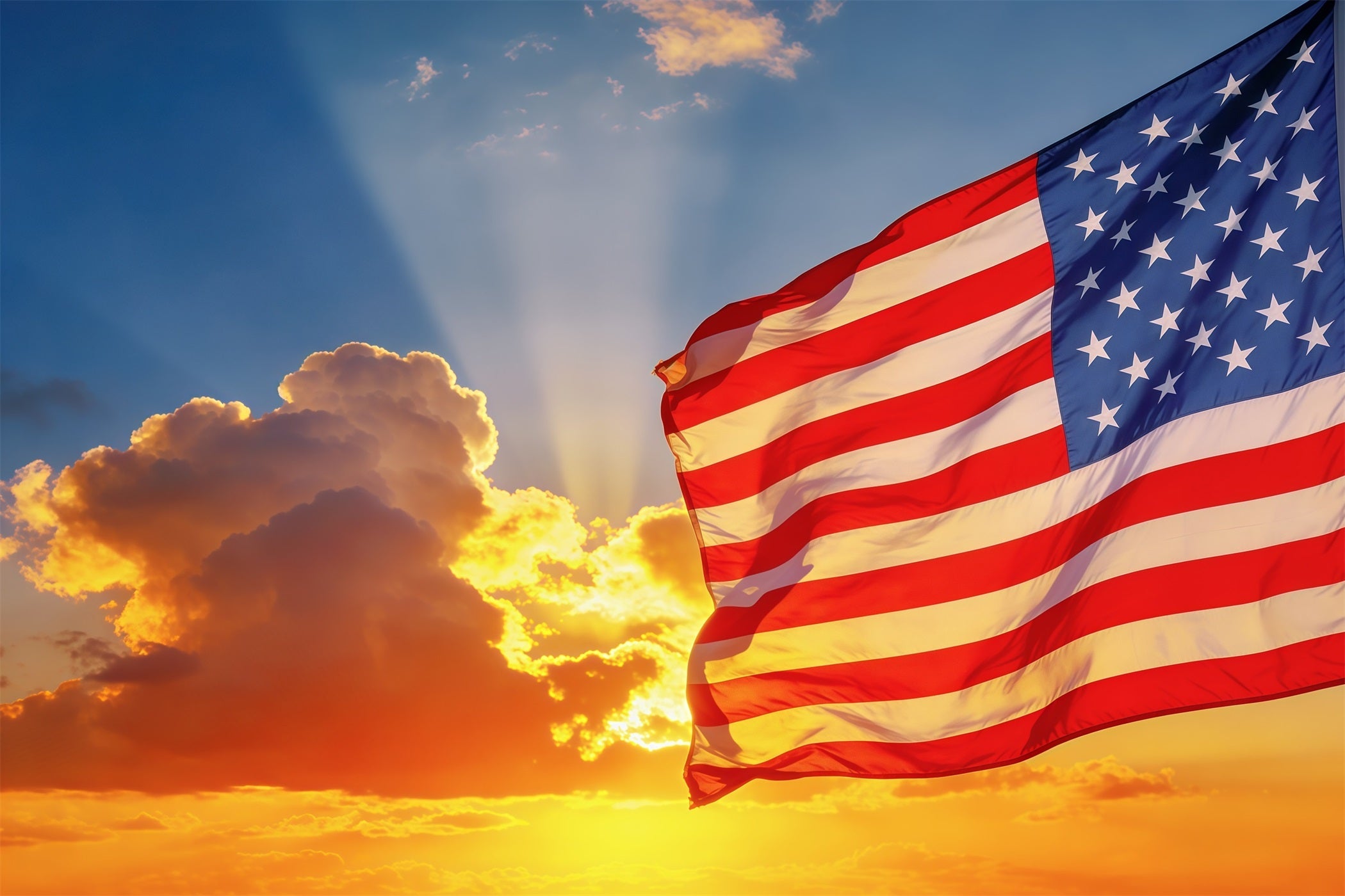 Himmel Wolken Hintergrund Sonnenuntergang Amerikanische Flagge Himmel Unabhängigkeitstag Hintergrund CSH62-121