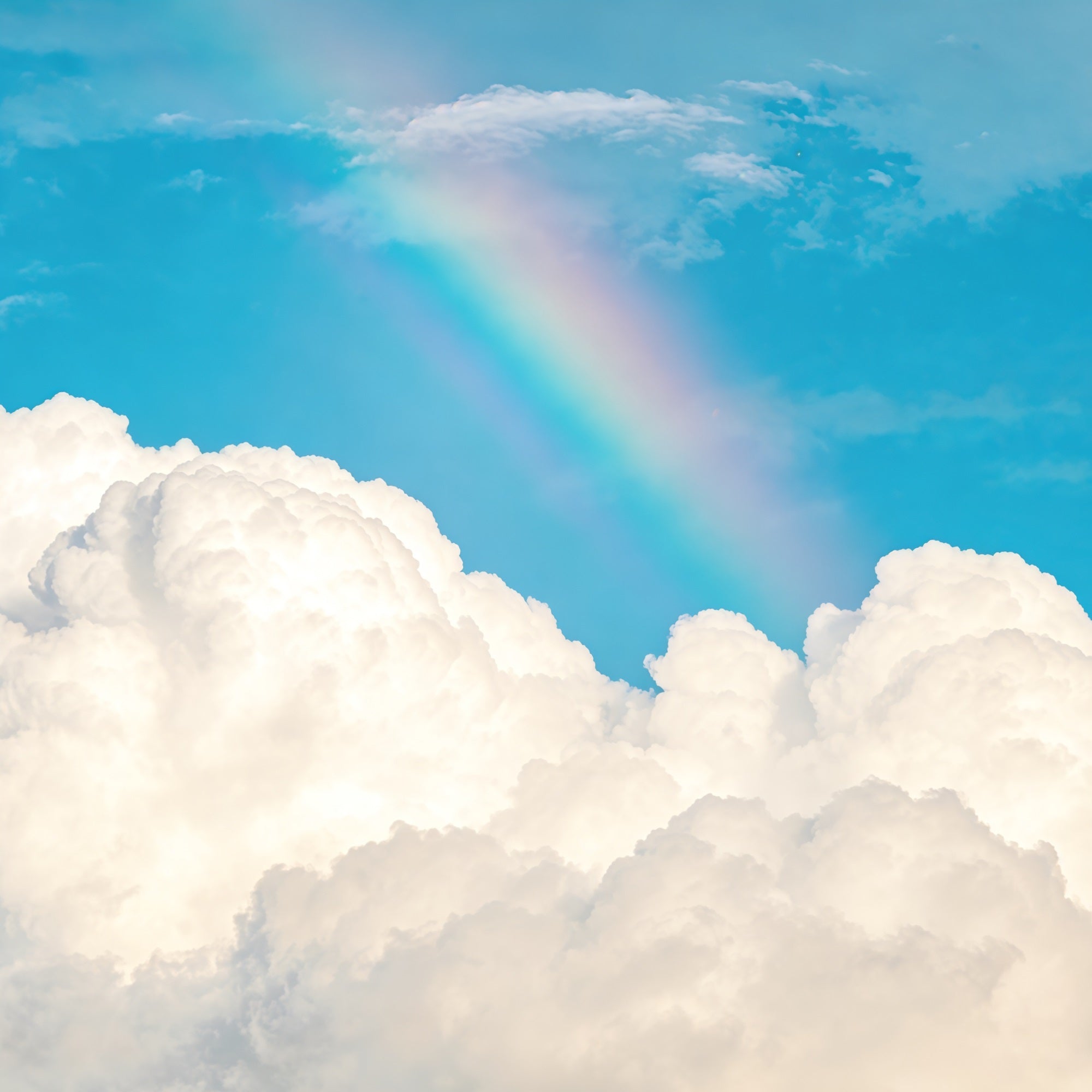 Blauer Himmel Fotohintergrund Regenbogen Flauschige Wolken Himmel Wolkenhintergrund Fotoshooting CSH62-130
