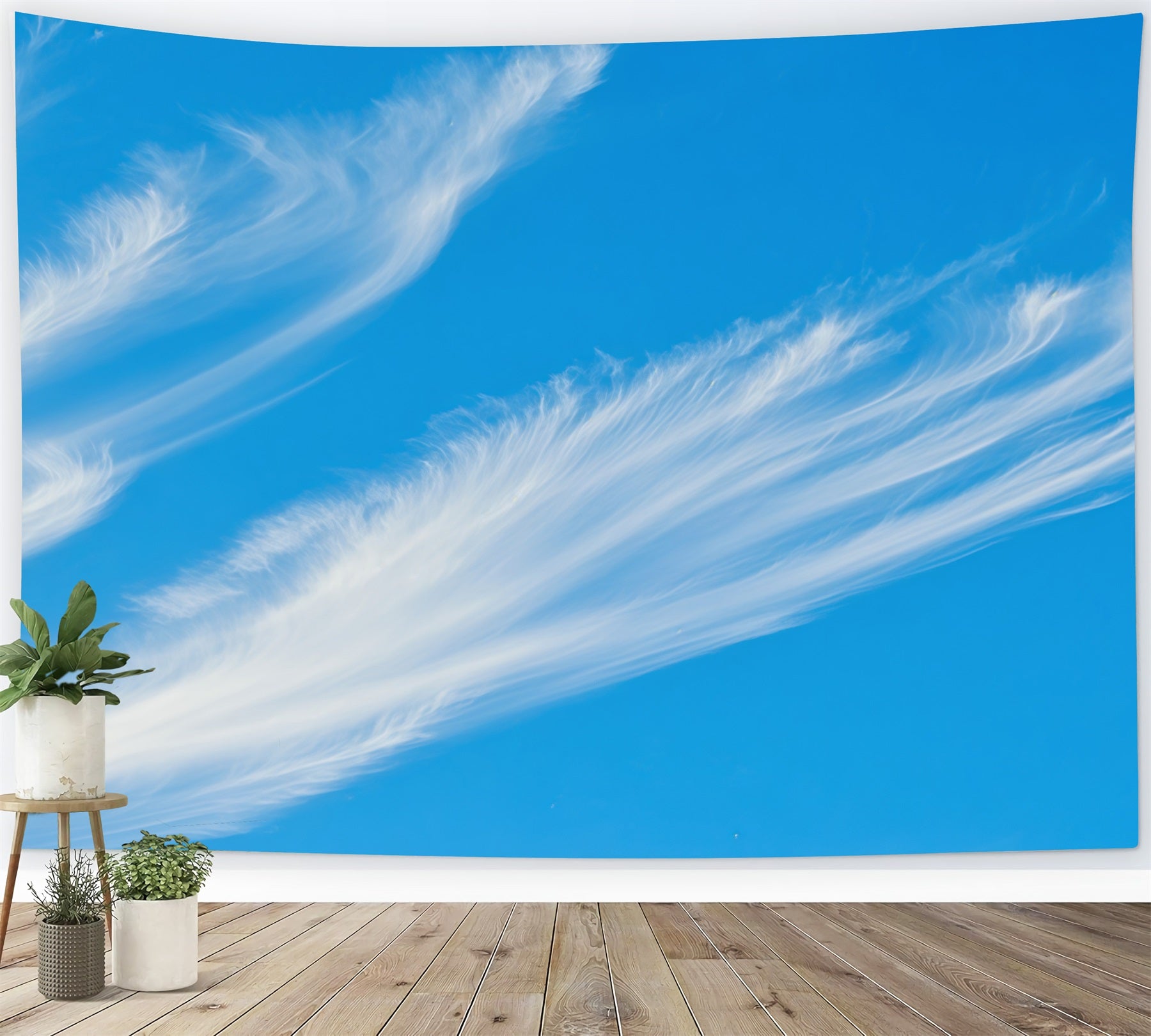 Himmel Hintergrund Fotografie Wispy Cirrus Blauer Himmel Wolken Hintergrund CSH62-135
