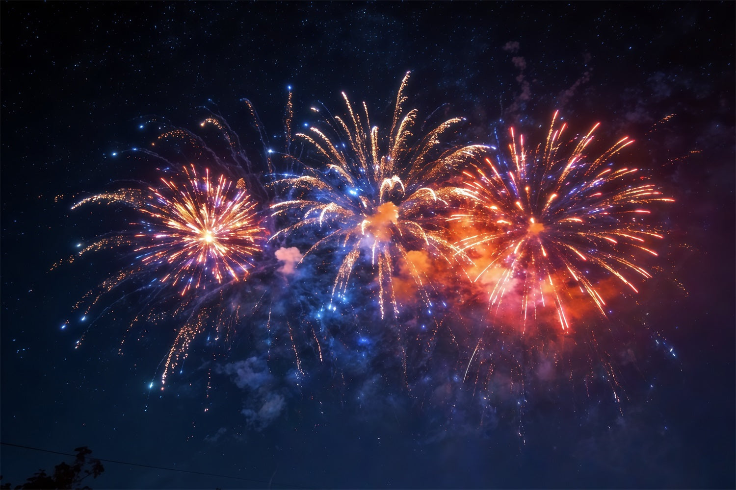 Himmel Hintergrund Bunte Feuerwerke Nachthimmel Feuerwerk Hintergrund CSH62-136