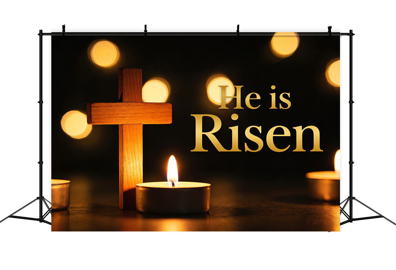 Hintergrund mit Kreuz Er ist auferstanden Kerzenlicht Frohe Ostern-Hintergründe CSH62-63