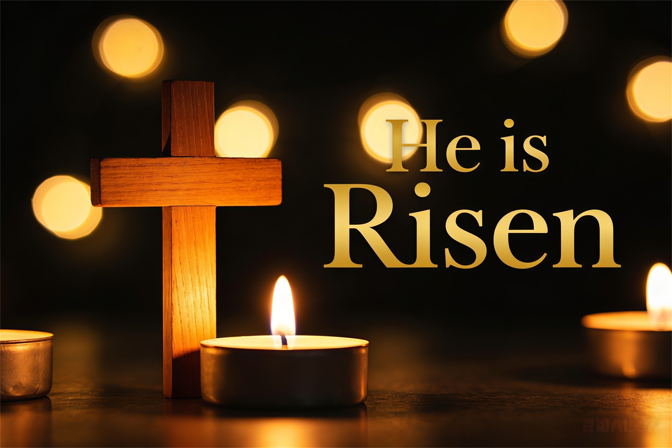 Hintergrund mit Kreuz Er ist auferstanden Kerzenlicht Frohe Ostern-Hintergründe CSH62-63