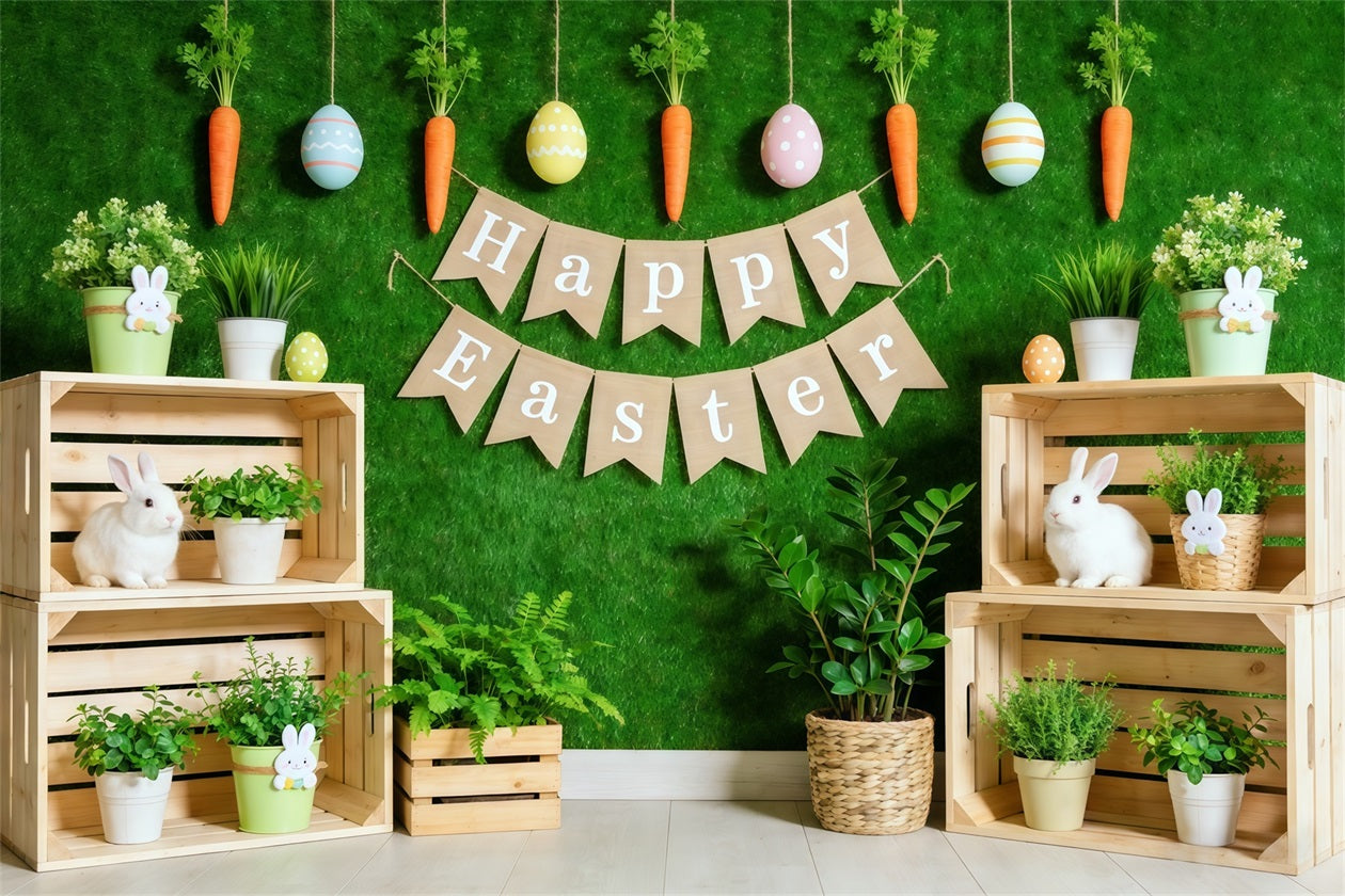 Frohe Ostern-Hintergrund Banner Dekoration Hasenkisten Osterhintergrund Hintergründe CSH62-84