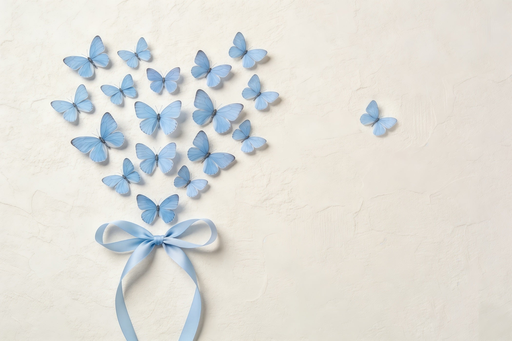 Muttertags-Hintergrund mit Schleife, blauem Schmetterling und Herzstruktur CSH63-73