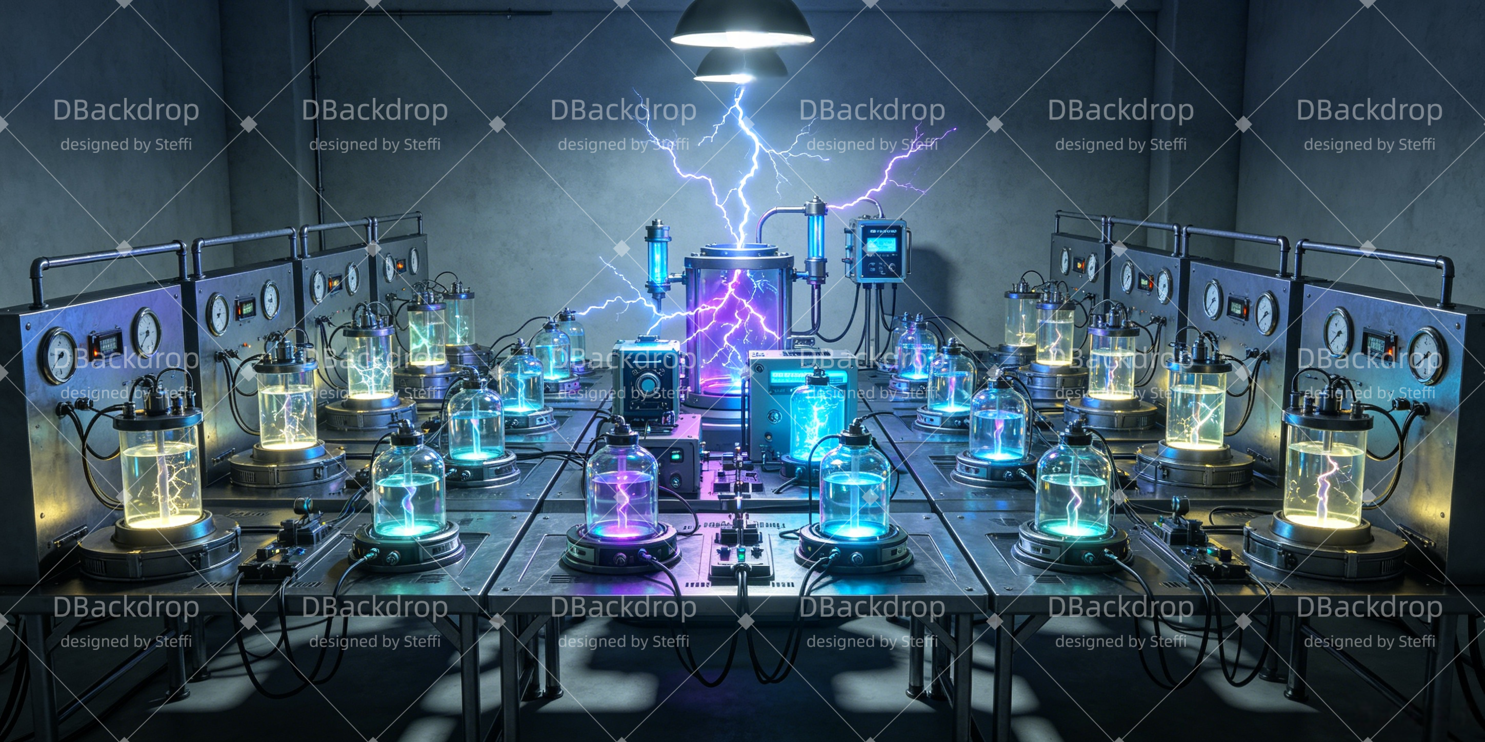 Theaterhintergrund Elektrisches Wissenschaftslabor Aufführungskulisse CSH66-T35
