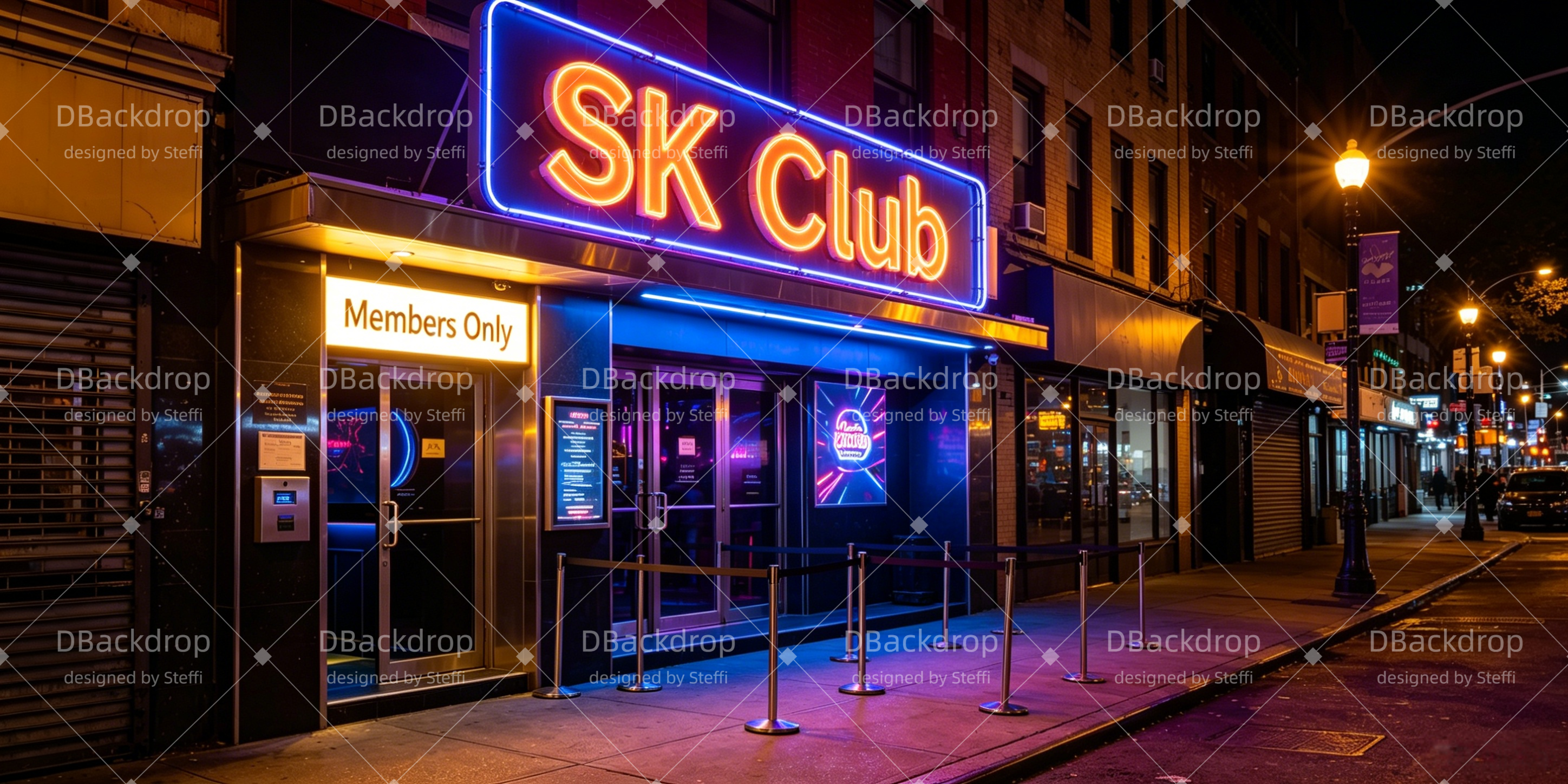 Aufführungshintergrund Neon-Nachtclub Broadway Bühnenkulisse CSH66-T54