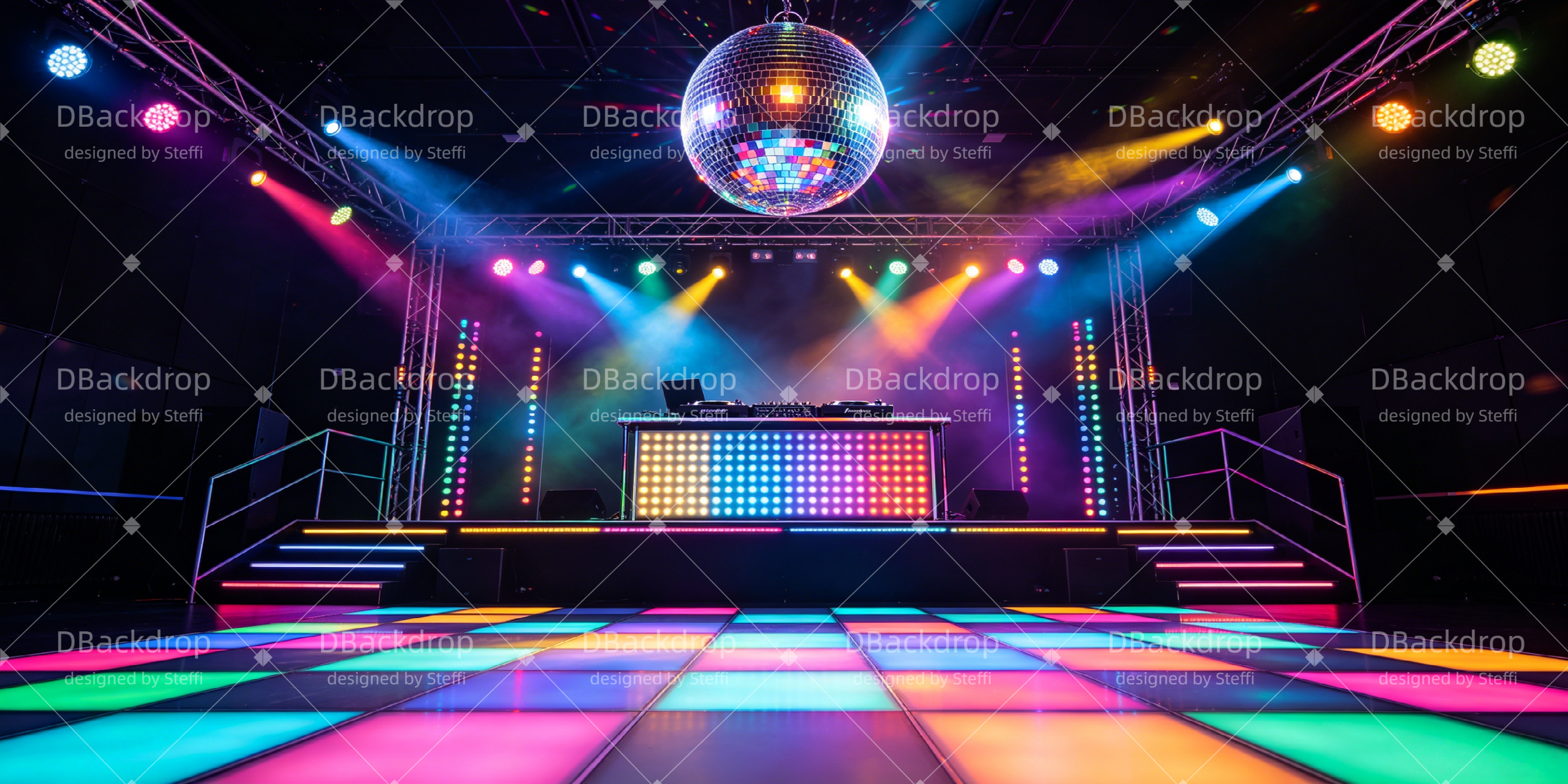 Broadway Bühnenhintergrund Farbenfroher Disco-Club CSH66-T55