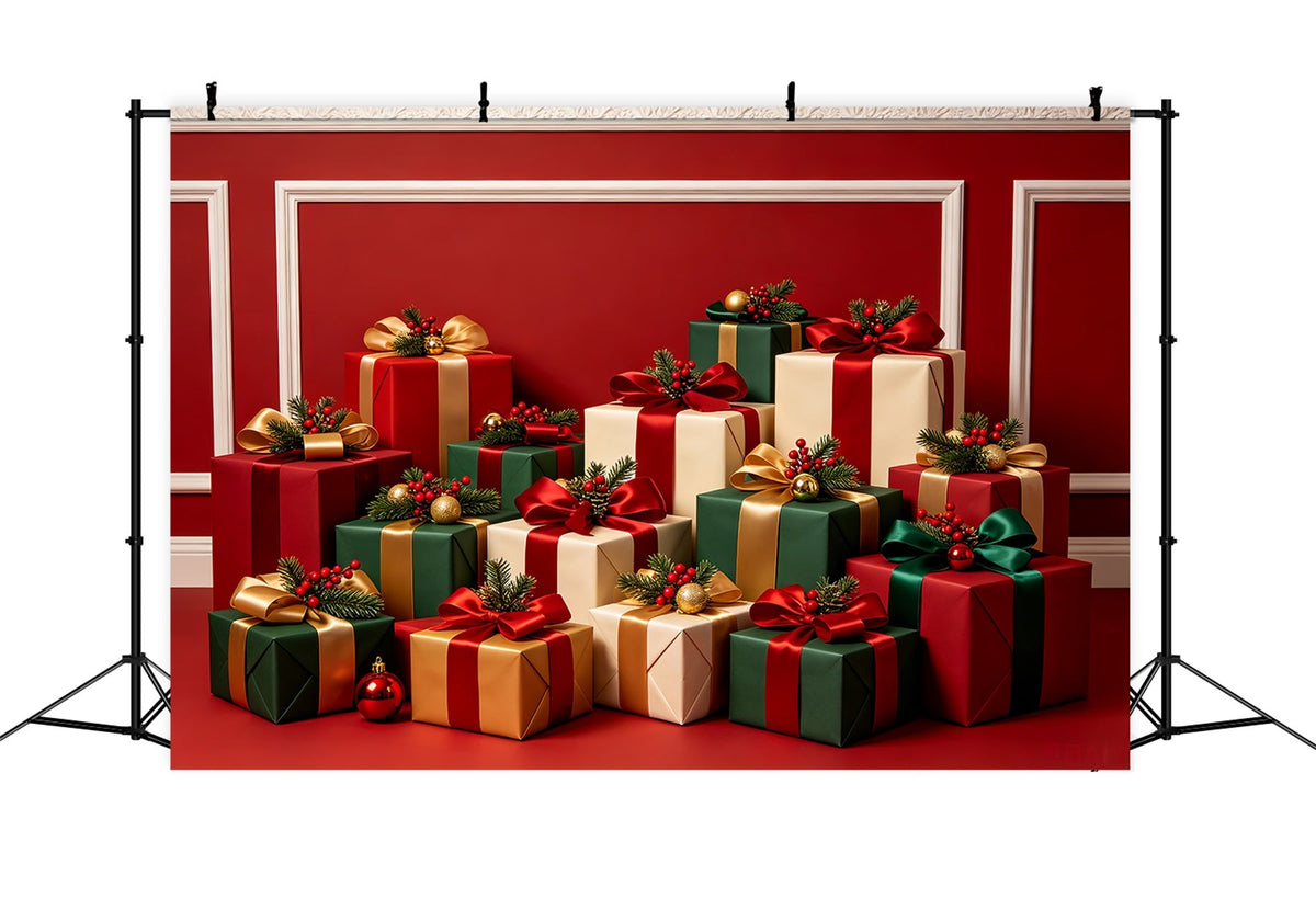 Weihnachtsgeschenk-Hintergrund Luxuriöse Geschenkbox-Präsentation Studiohintergründe Weihnachten CSH68-73