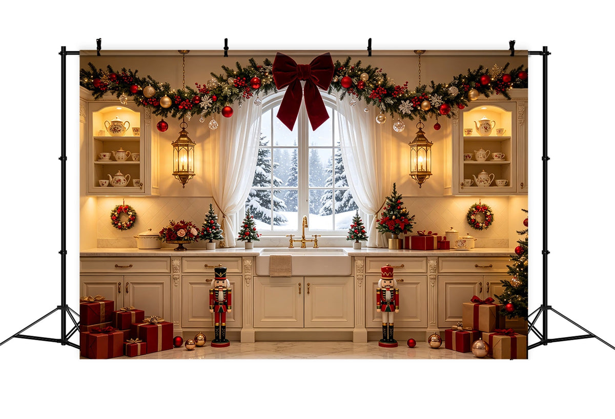 Weihnachtskulisse Für Die Küche Rote Geschenkbox-Präsentation Studio-Weihnachtskulisse CSH68-77