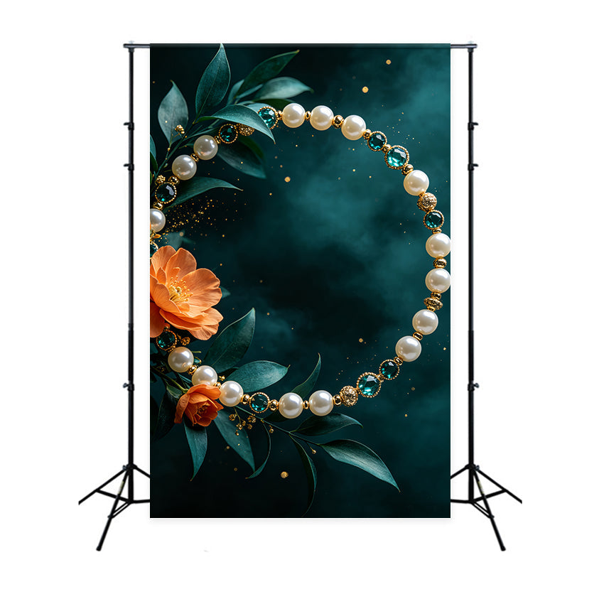 Weihnachtshintergrund Perlenschmuck-Blumenrahmen Weihnachtsmotiv-Hintergründe CSH69-104