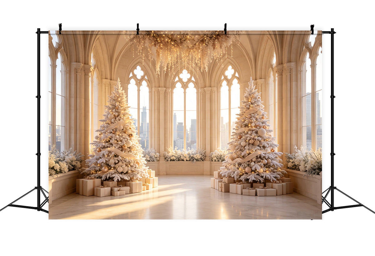 Viktorianische Weihnachtskulisse Weiße Kathedralenhalle Professionelle Weihnachtskulisse CSH69-20