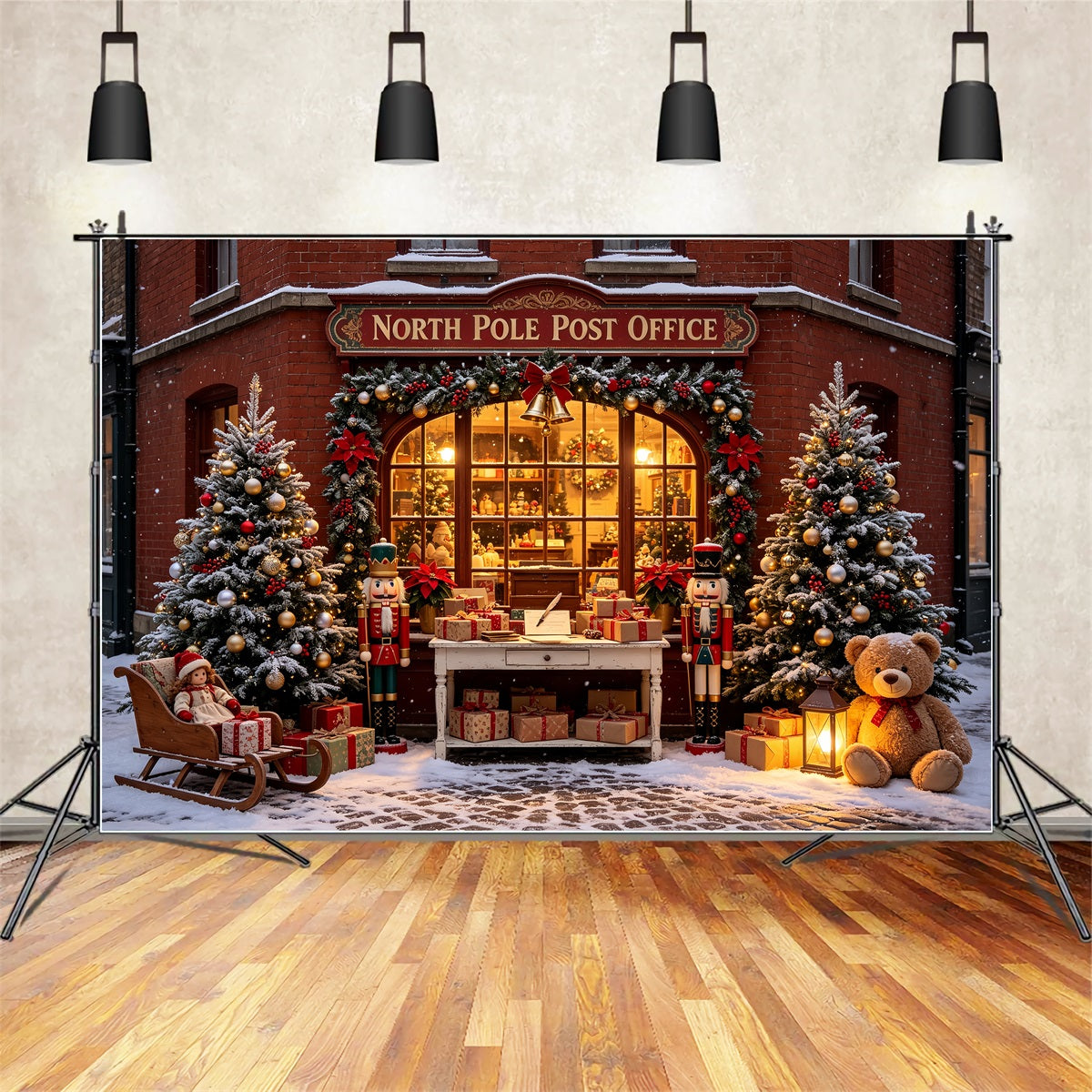 Weihnachtskulisse Im Freien Nordpol-Postamt Weihnachts-Fotografie-Hintergründe CSH69-4