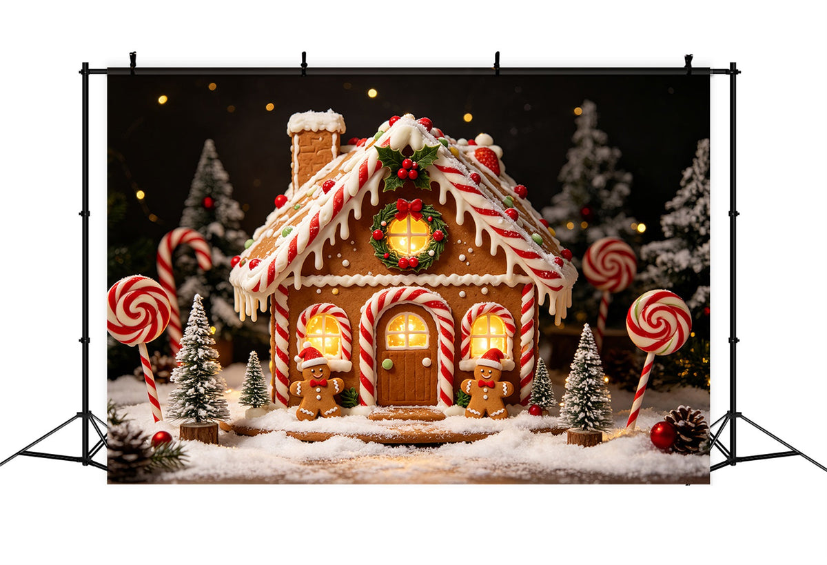 Fotohintergrund Aus Lebkuchen Cottage Candy House Lebkuchenhaus-Hintergründe CSH69-87
