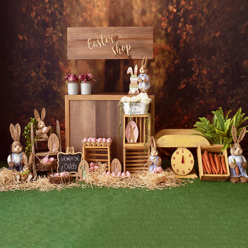 Ostershop Häschen Ei Fotostudio Hintergrund D1059(NUR 1)