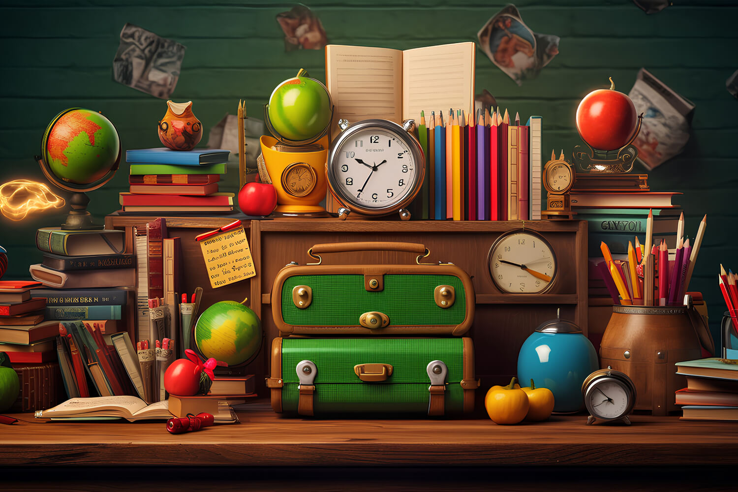 Bücher Schulsachen Fotohintergrund DBD7-20