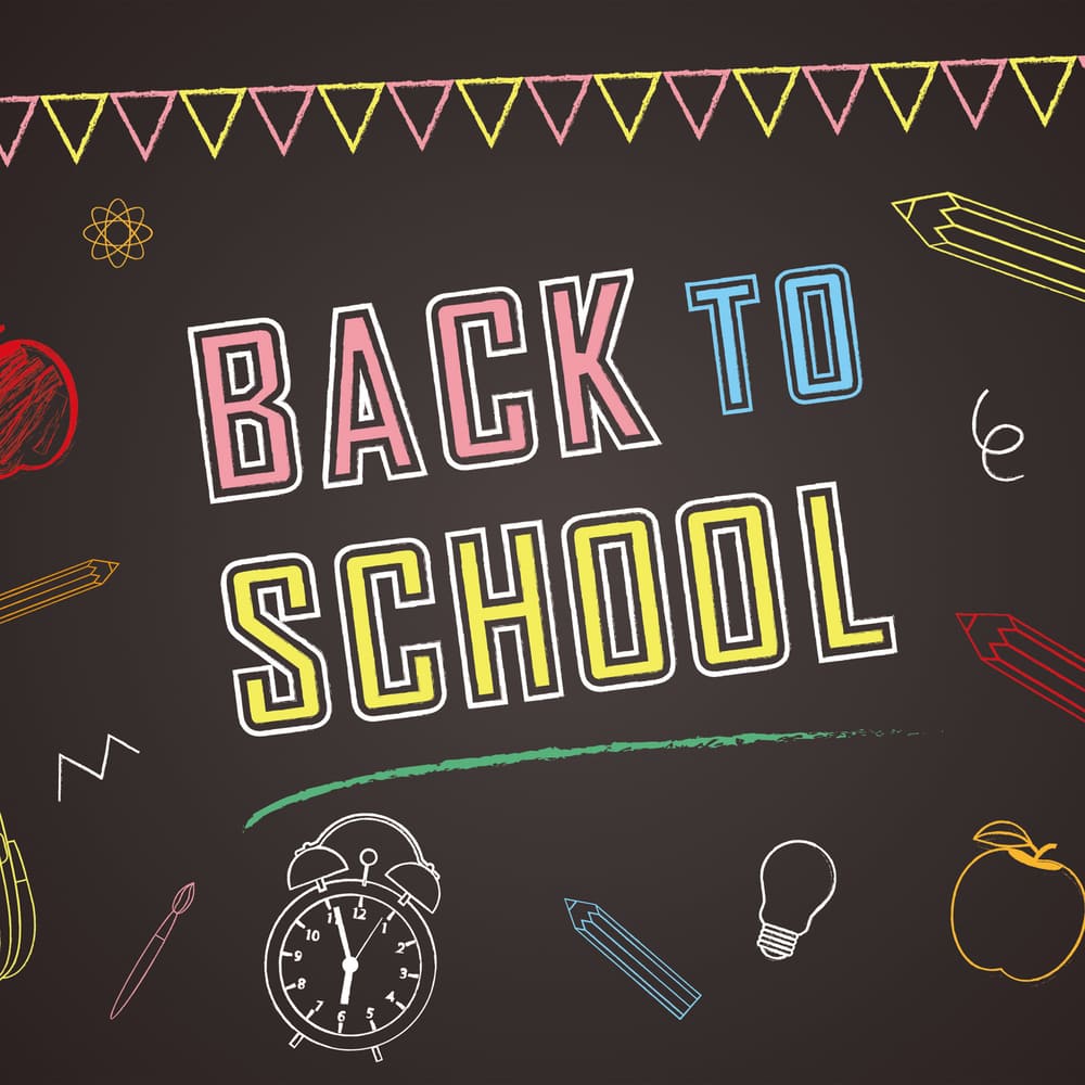 Back to School Schwarzes Brett Zeichnung Hintergrund DBD7-3