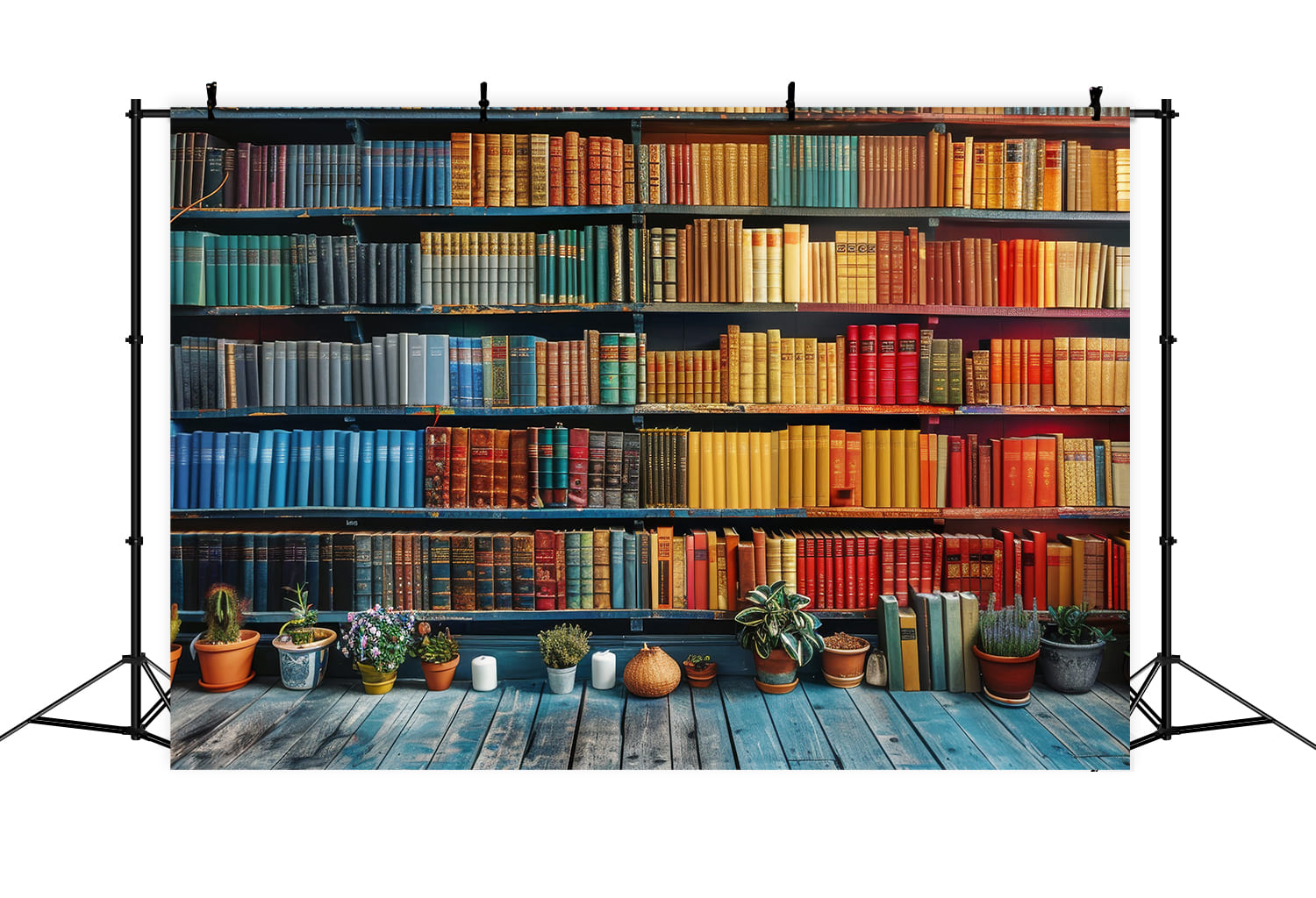 Back to School Vintage Bücherregal Holz Backdrop DBD7-38