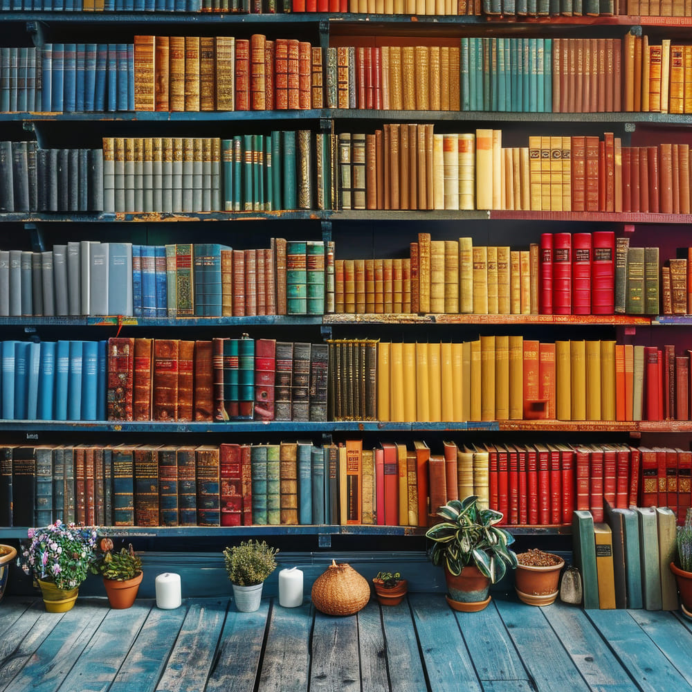 Back to School Vintage Bücherregal Holz Backdrop DBD7-38