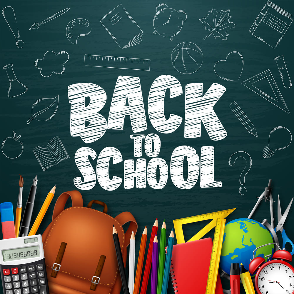 Back to School Kreidetafel Graffiti Fotohintergrund DBD7-4