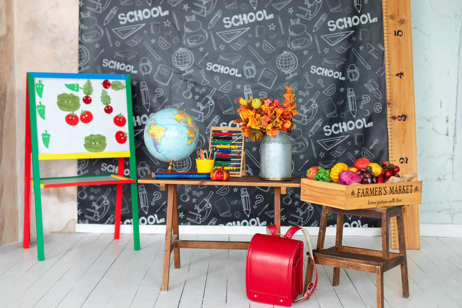 Back to School Klassenzimmer Blackboard Hintergrund DBD7-9