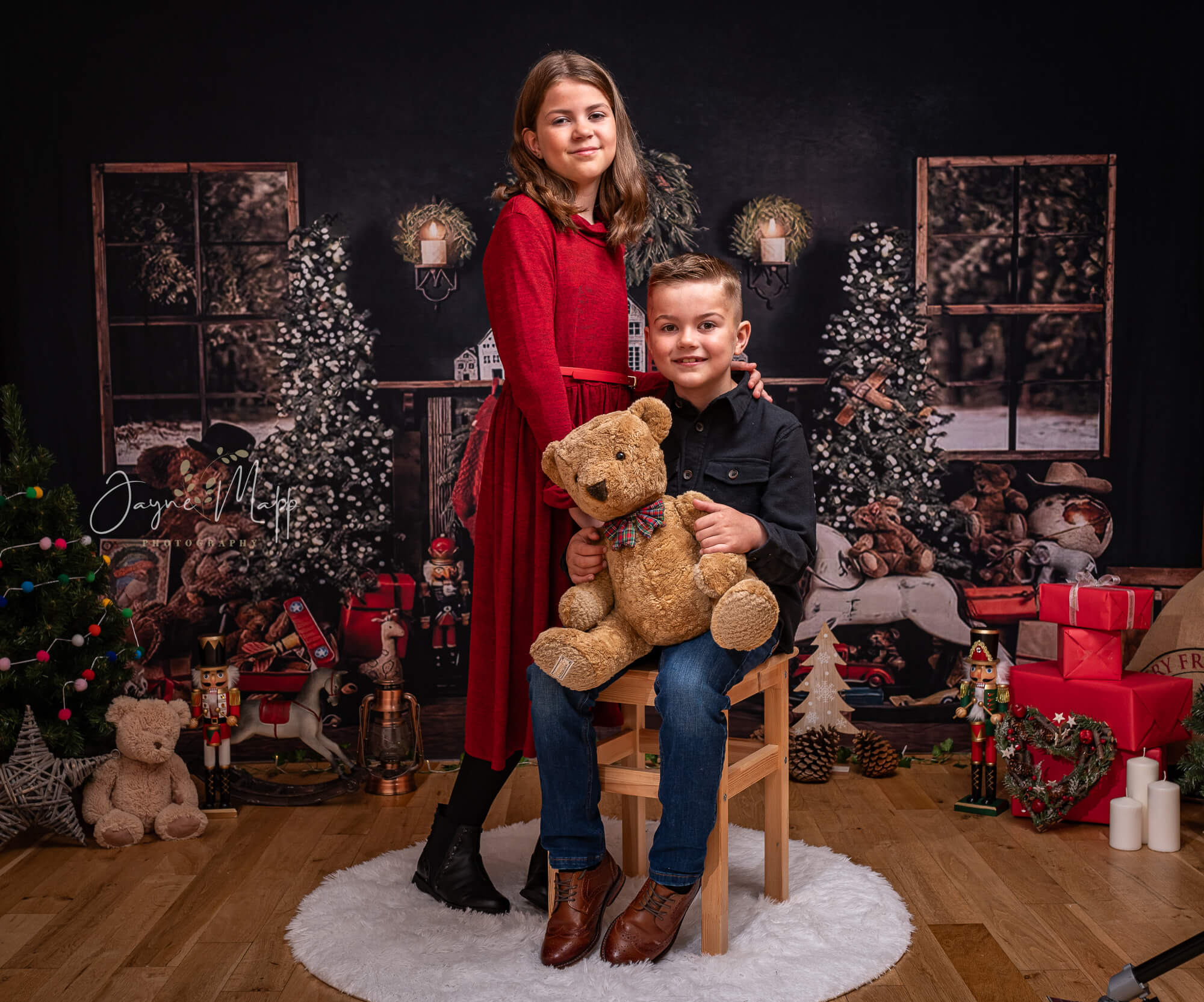Weihnachtsbäume Raumdekoration Hintergrund für Fotografie G-1434(NUR 1)