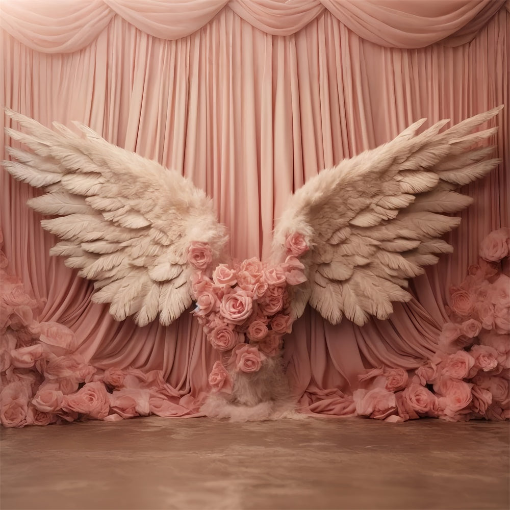 Hintergrundbild für Muttertag Rosenblüten Engelsflügel Hintergrund GQ2-132