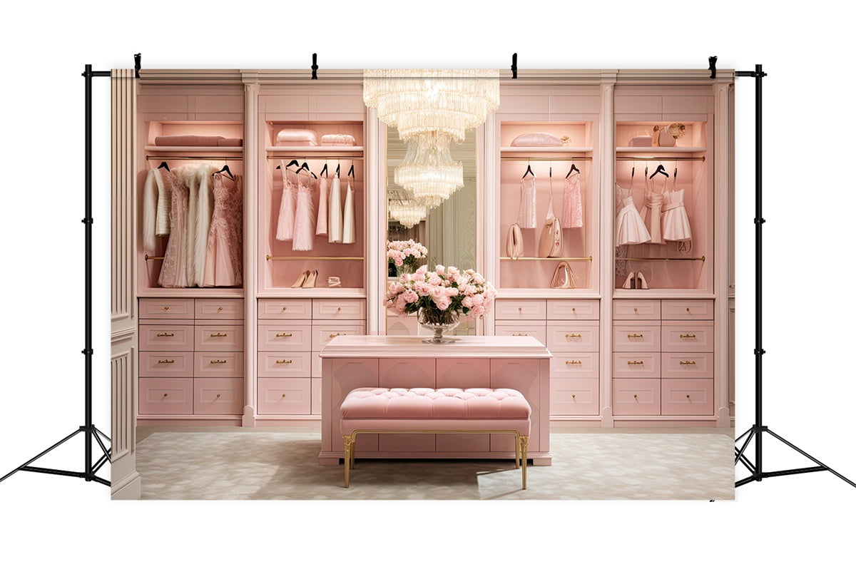 Hintergrundbilder für Muttertag Luxuriöser rosa Kleiderschrank Floral Hintergrund GQ2-138
