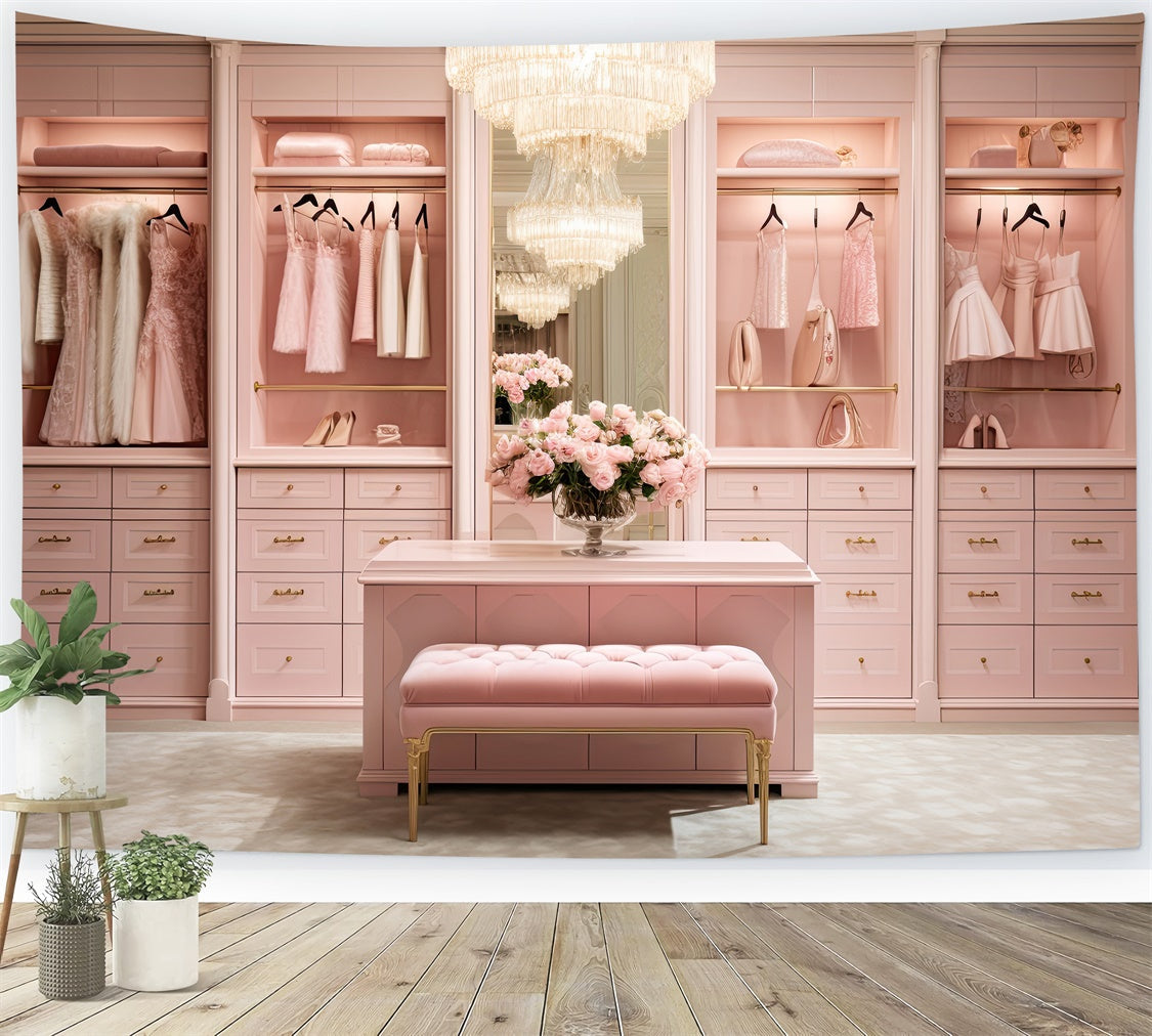 Hintergrundbilder für Muttertag Luxuriöser rosa Kleiderschrank Floral Hintergrund GQ2-138