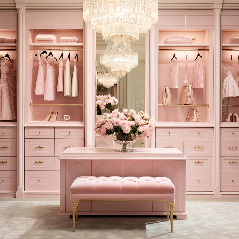 Hintergrundbilder für Muttertag Luxuriöser rosa Kleiderschrank Floral Hintergrund GQ2-138