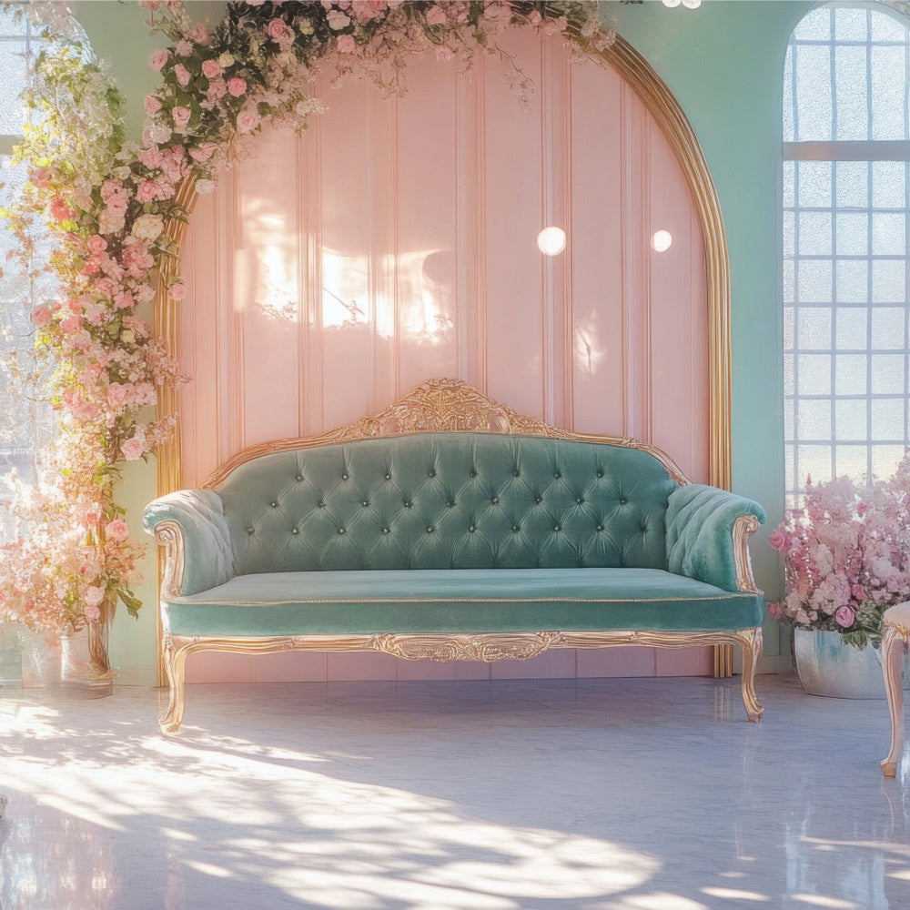 Muttertag Fotokulisse Romantisch Floral Vintage Möbel Kulisse GQ2-145