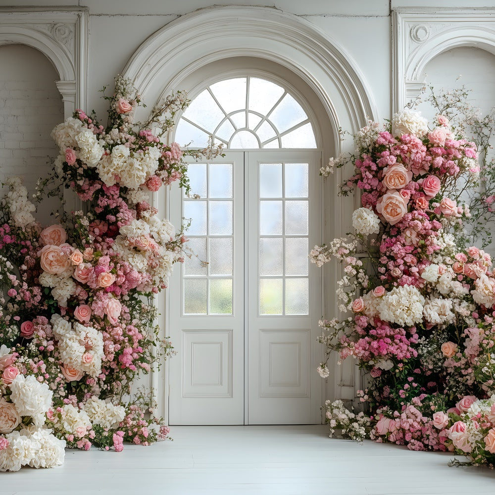 Muttertag Backdrop Ideen Vibrant Flower White Arch Backdrop GQ2-163
