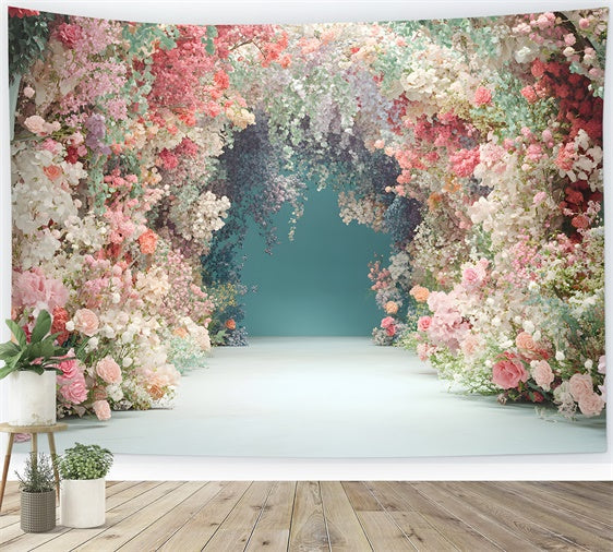 Muttertag Backdrop Bunte Frühlingsblumen Bogen Backdrop GQ2-164
