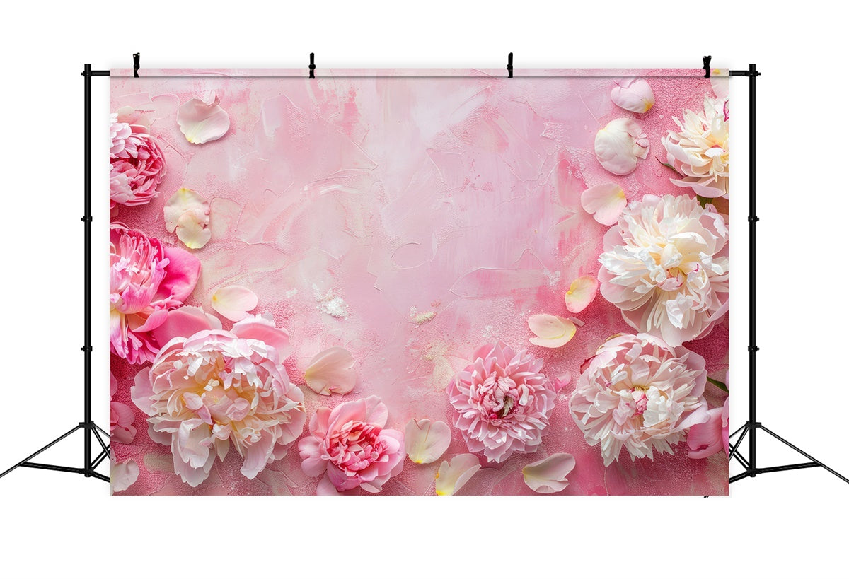 Muttertagskulisse Ideen Dreamy Peony Soft Petal Backdrop GQ2-171