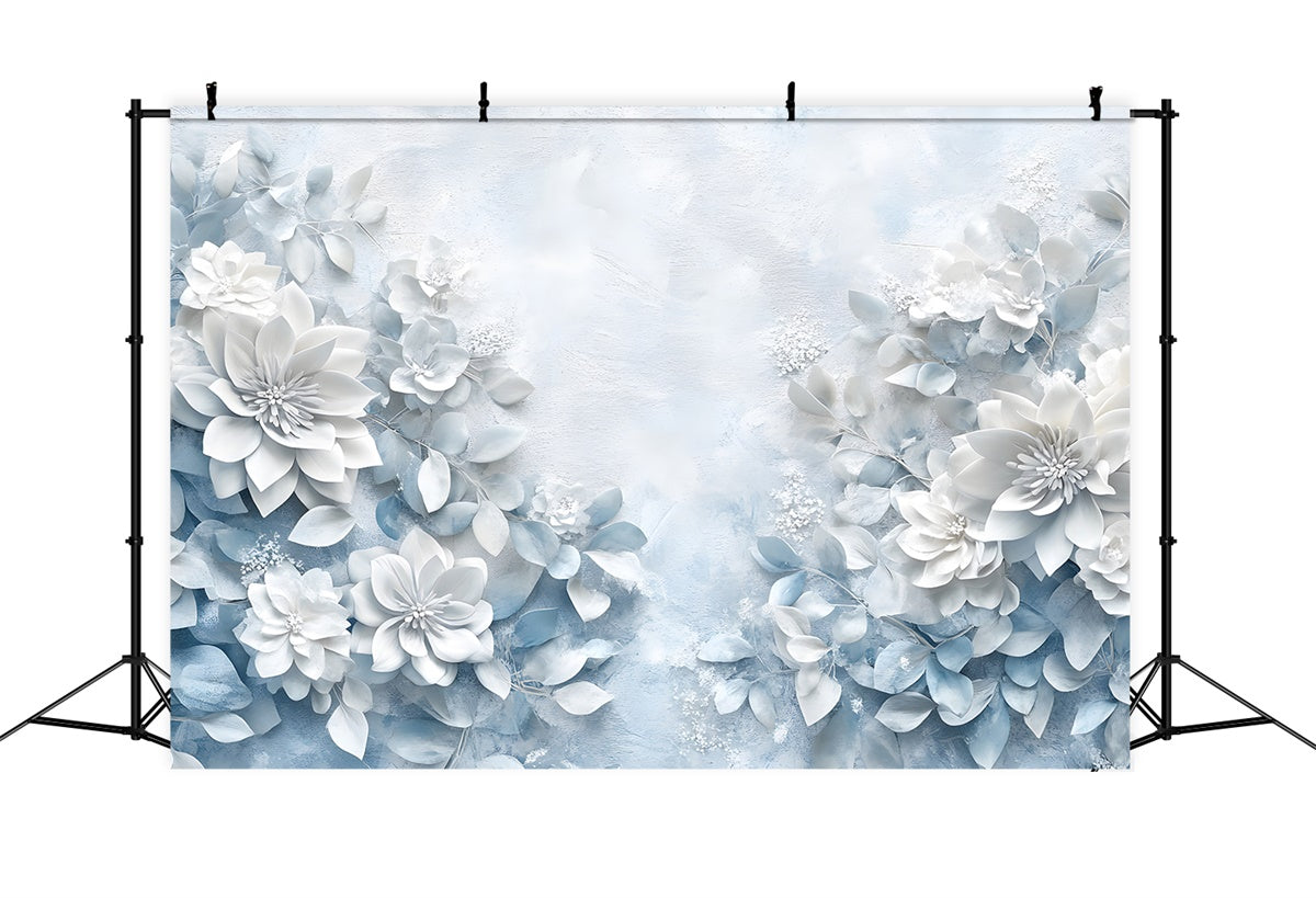 Backdrops für Muttertag Blau Weiß Floral Elegant Backdrop GQ2-174