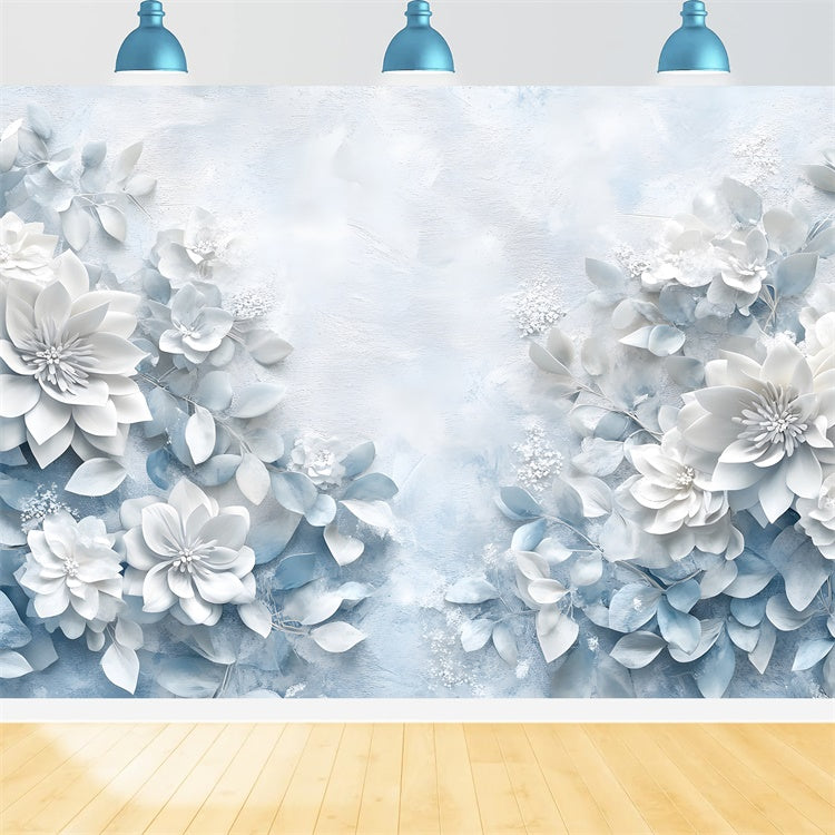Backdrops für Muttertag Blau Weiß Floral Elegant Backdrop GQ2-174