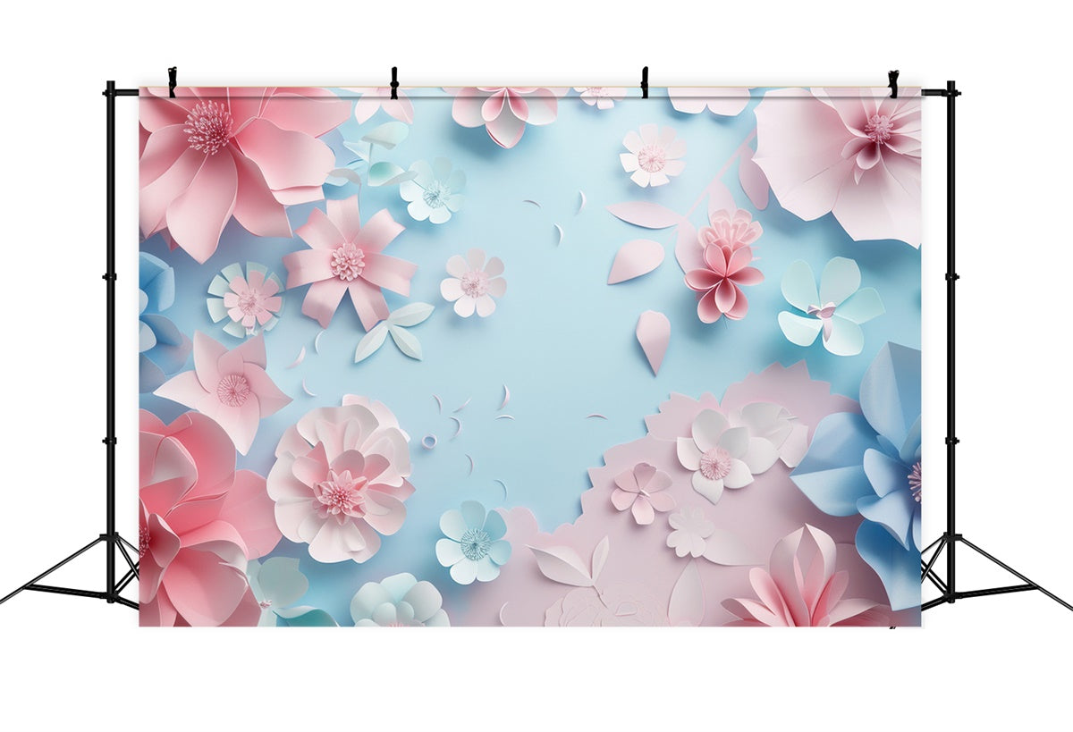 Muttertag Backdrop Zarte Papierblume Blau Backdrop GQ2-175