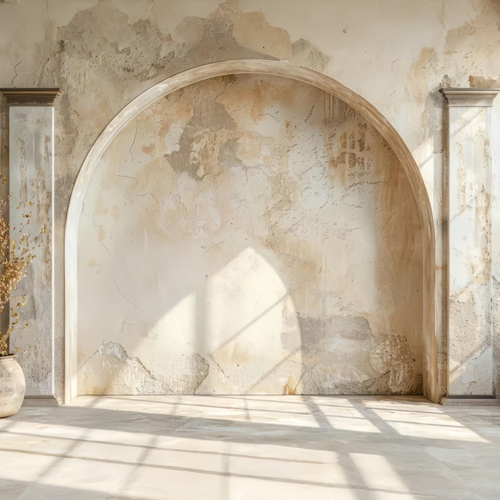 Muttertag Fotokulisse Vintage Beige Steinbogen Kulisse GQ2-179