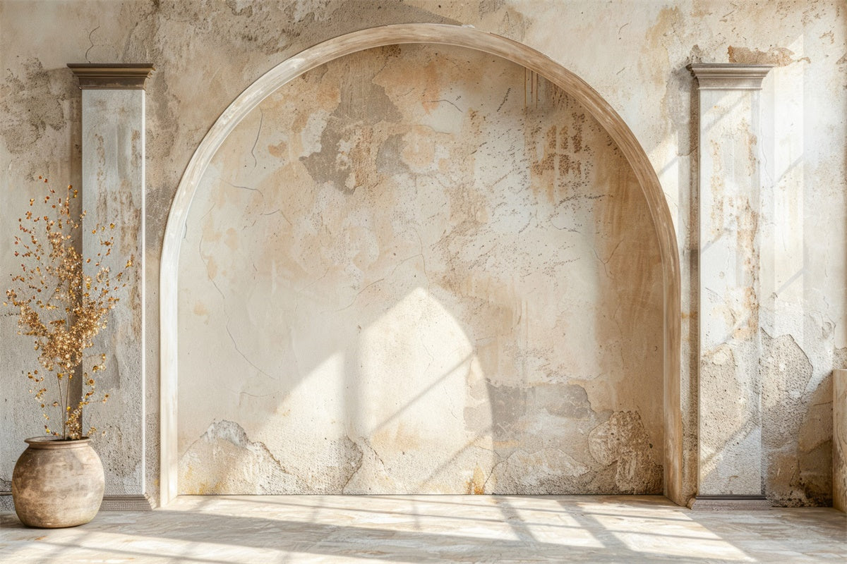 Muttertag Fotokulisse Vintage Beige Steinbogen Kulisse GQ2-179