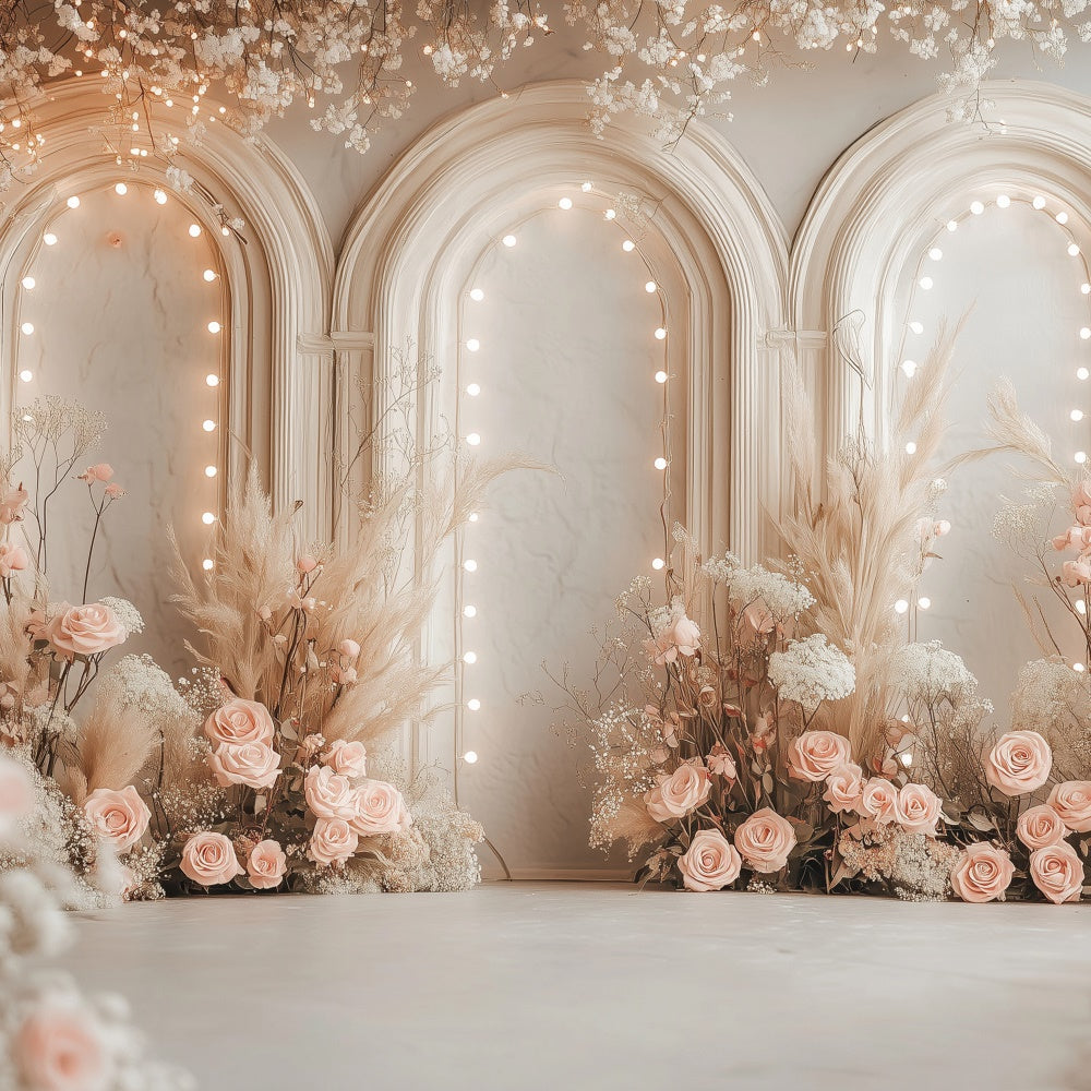 Muttertag-Fotohintergrund Warmes Glühen Bogengang Rose Hintergrund GQ2-182