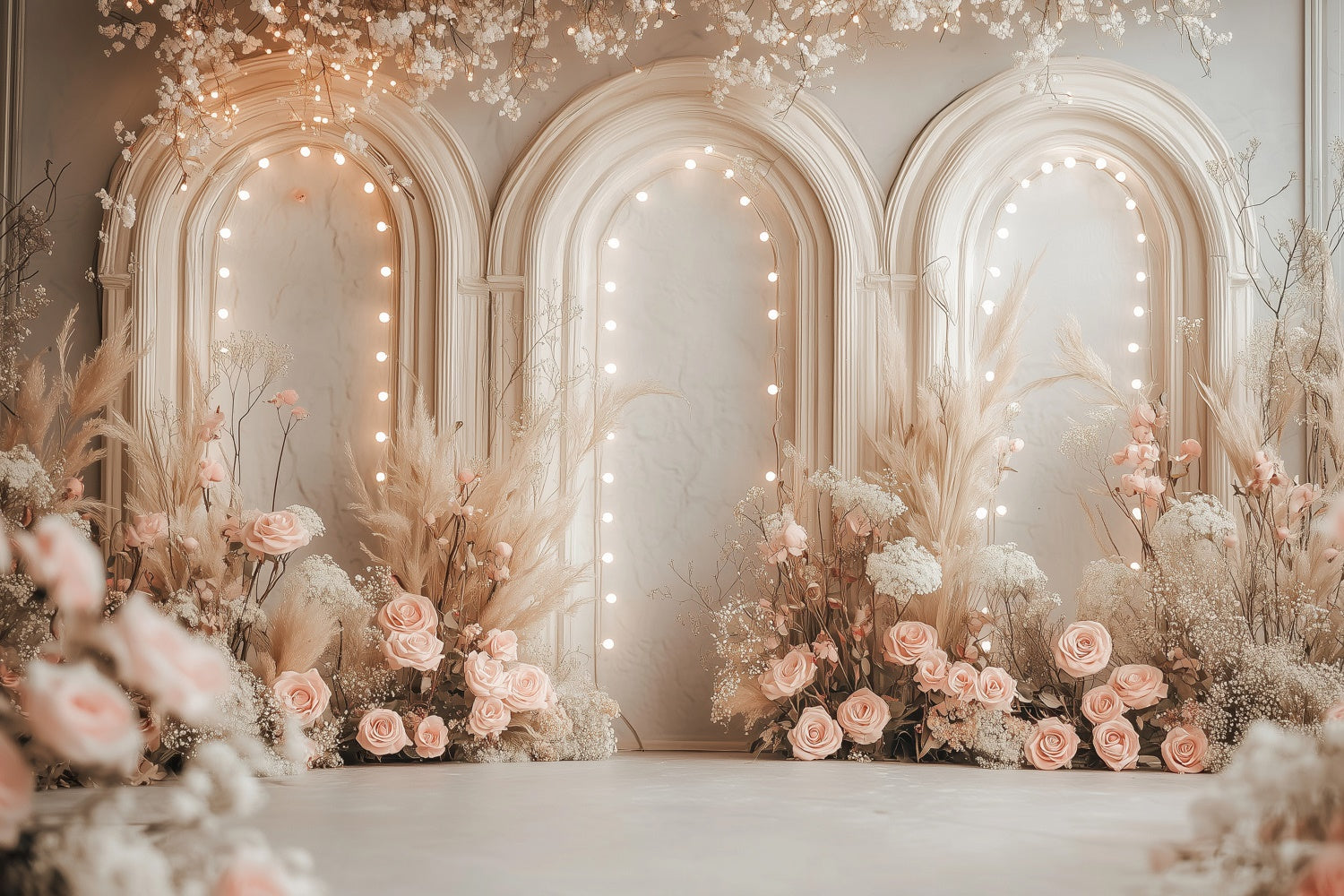 Muttertag-Fotohintergrund Warmes Glühen Bogengang Rose Hintergrund GQ2-182