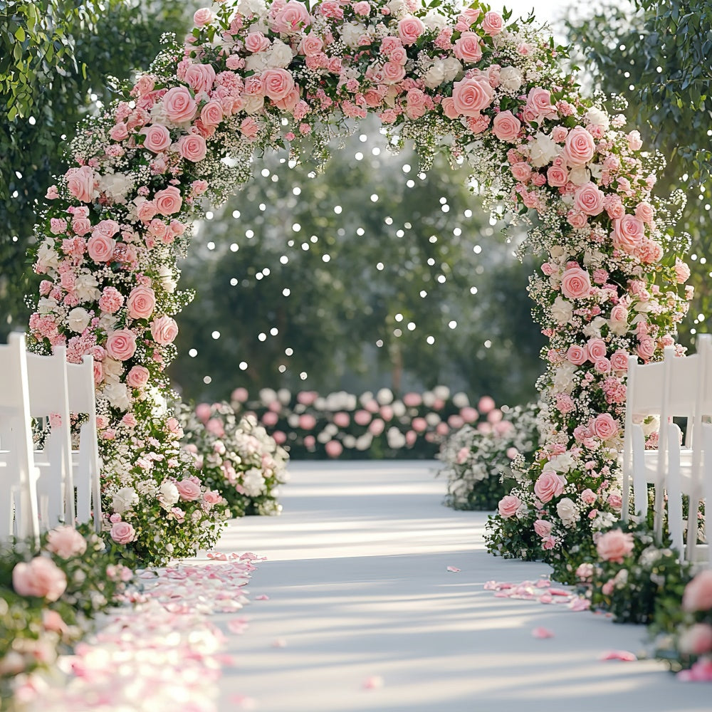 Backdrops für Muttertag Romantisch Rosa Rose Torbogen Backdrop GQ2-187