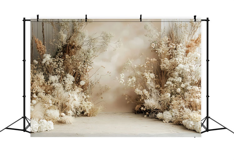 Backdrop Muttertag Warmes Beige Blumenarrangement Backdrop GQ2-194