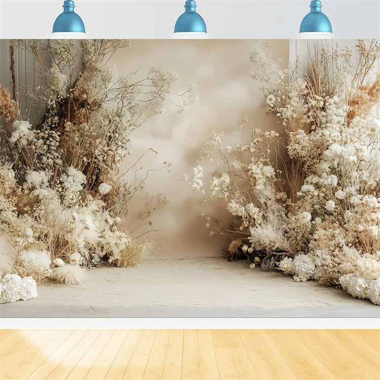 Backdrop Muttertag Warmes Beige Blumenarrangement Backdrop GQ2-194