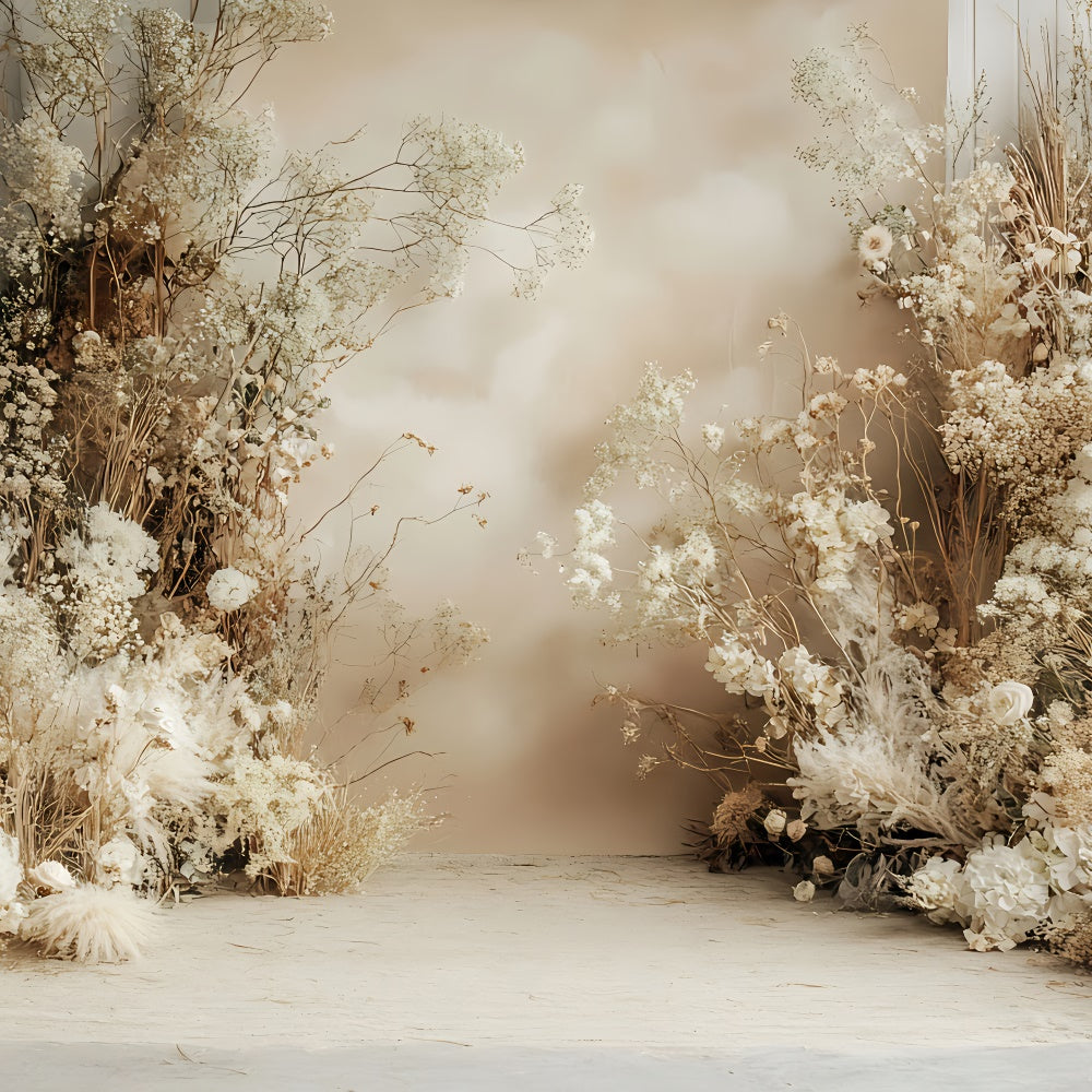 Backdrop Muttertag Warmes Beige Blumenarrangement Backdrop GQ2-194