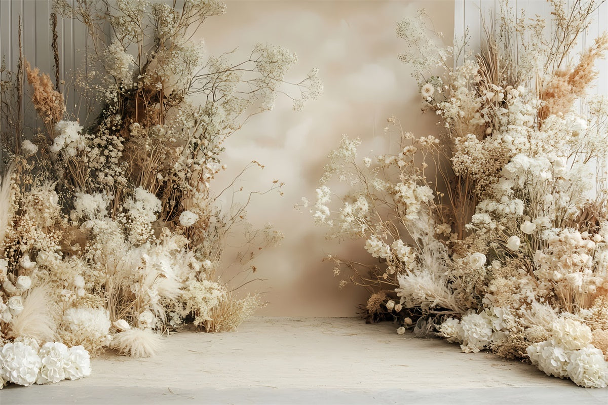 Backdrop Muttertag Warmes Beige Blumenarrangement Backdrop GQ2-194