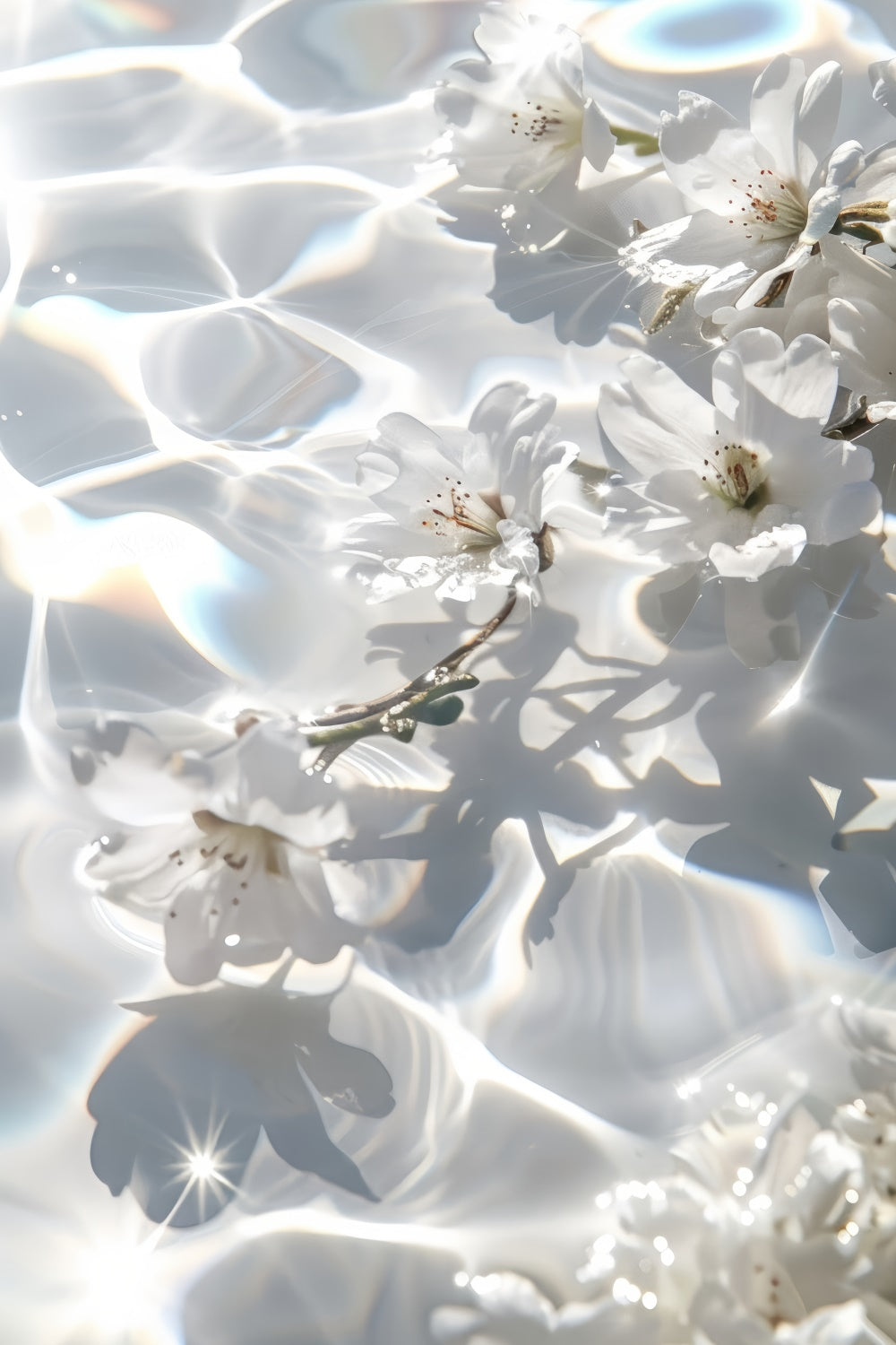 Muttertagskulisse Ideen Sprudelndes Wasser Weiße Blume Kulisse GQ2-197